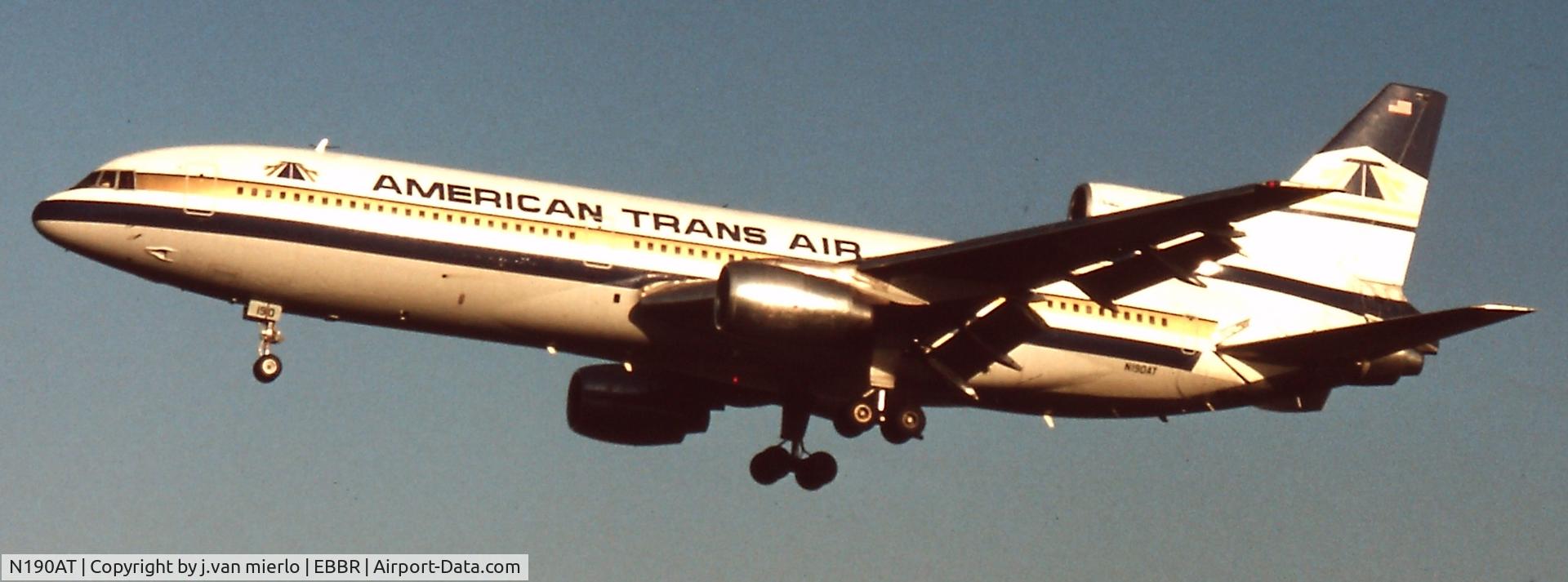 N190AT, 1974 Lockheed L-1011-385-1 TriStar 50 C/N 193C-1086, Landing EBBR 25L