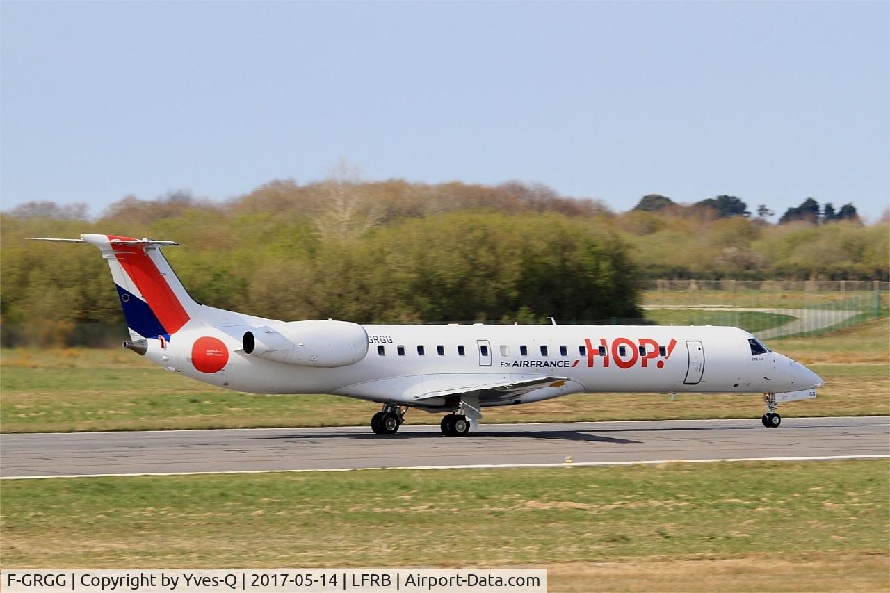 F-GRGG, 1999 Embraer ERJ-145EP (EMB-145EP) C/N 145118, Embraer EMB-145EU, Take off run rwy 07R, Brest-Bretagne airport (LFRB-BES)
