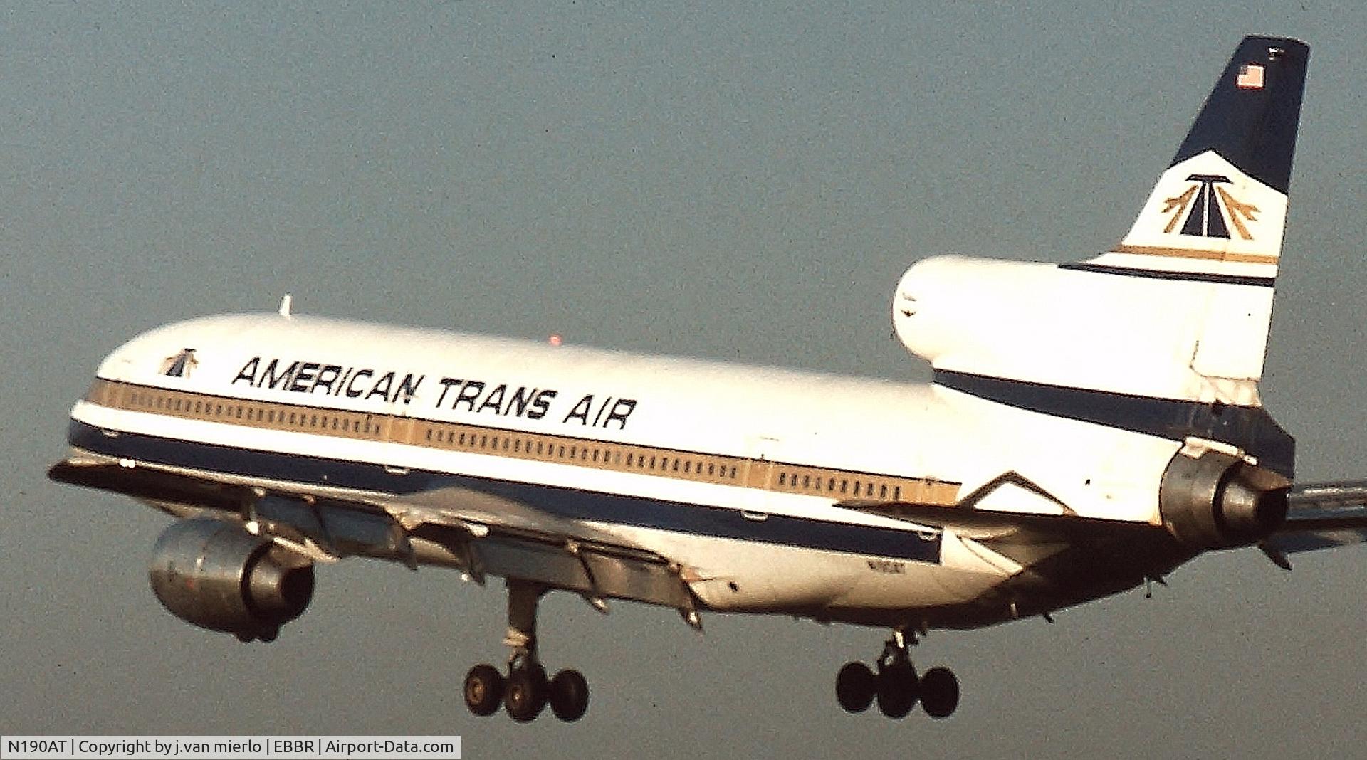 N190AT, 1974 Lockheed L-1011-385-1 TriStar 50 C/N 193C-1086, Landing EBBR 25L