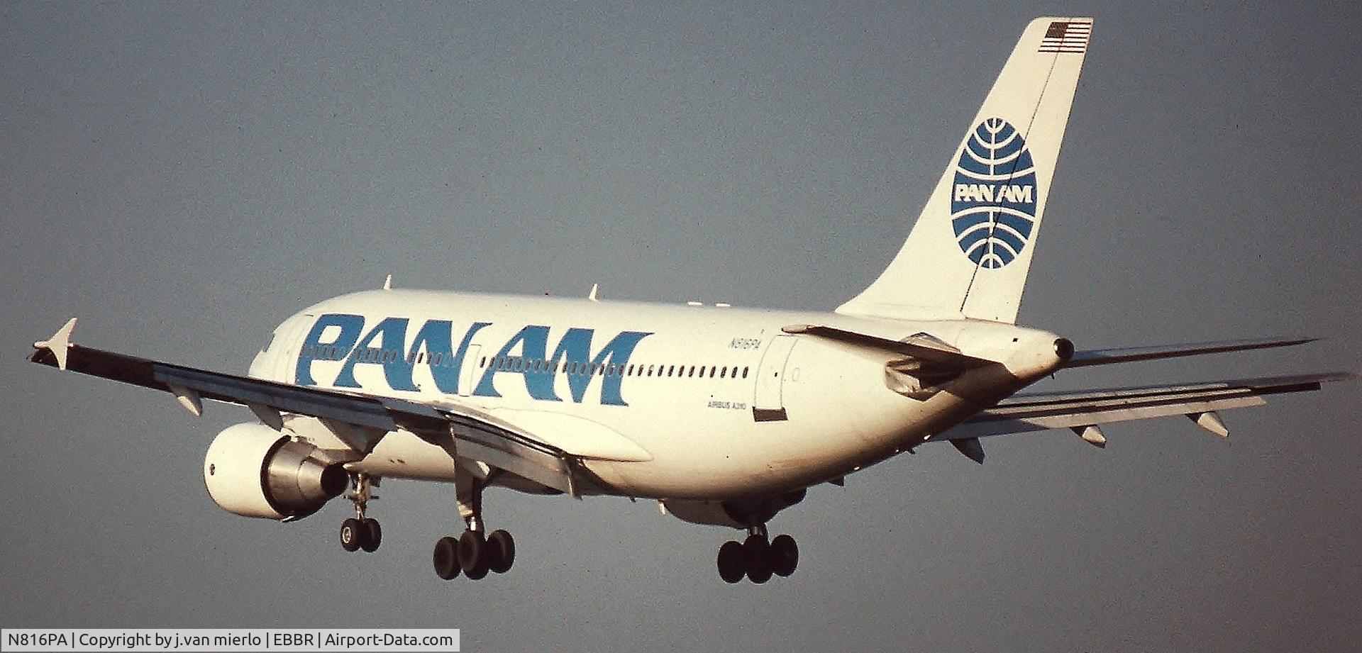 N816PA, 1987 Airbus A310-324 C/N 452, Landing EBBR 25L