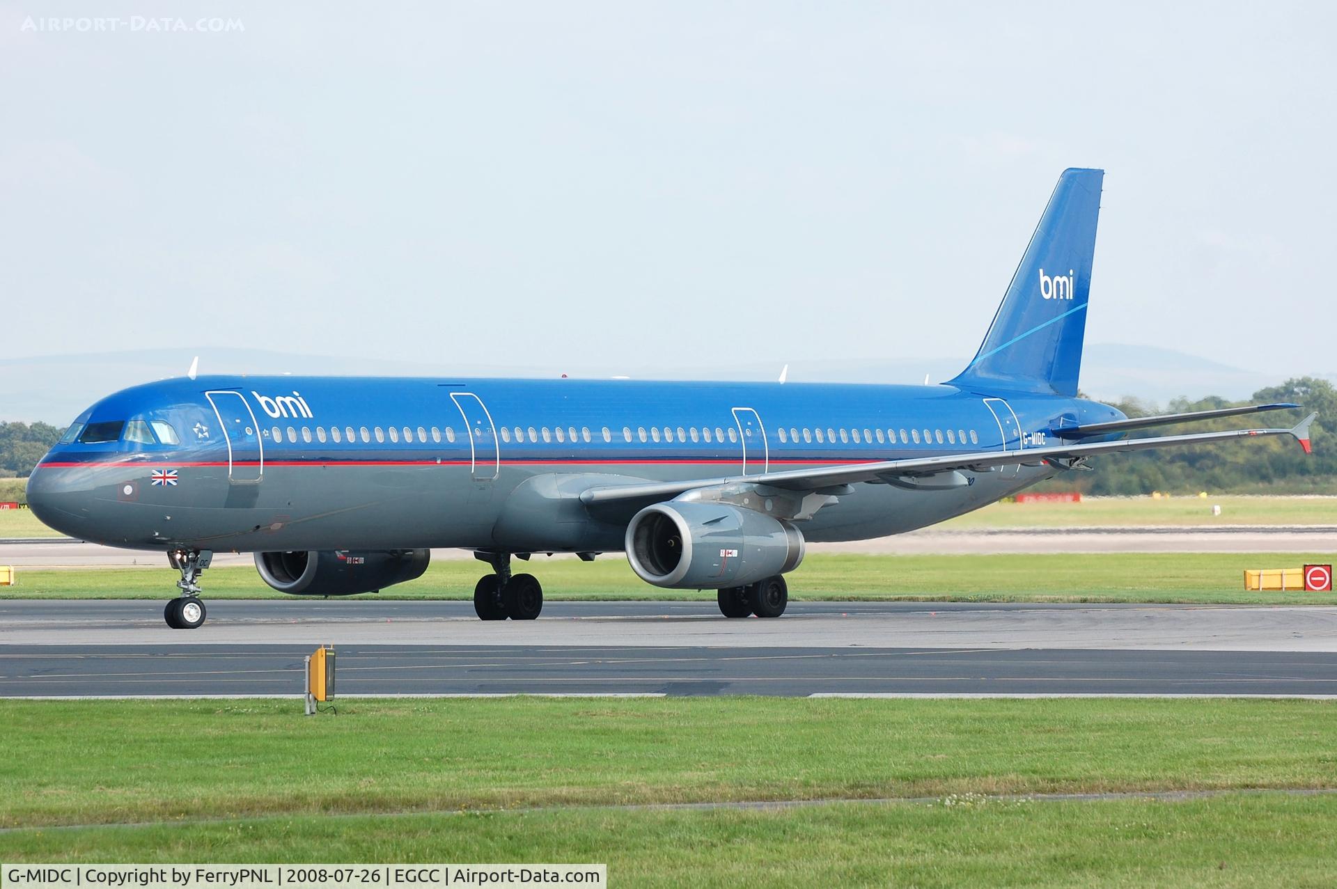 G-MIDC, 1998 Airbus A321-231 C/N 835, BMI A321 arriving in MAN