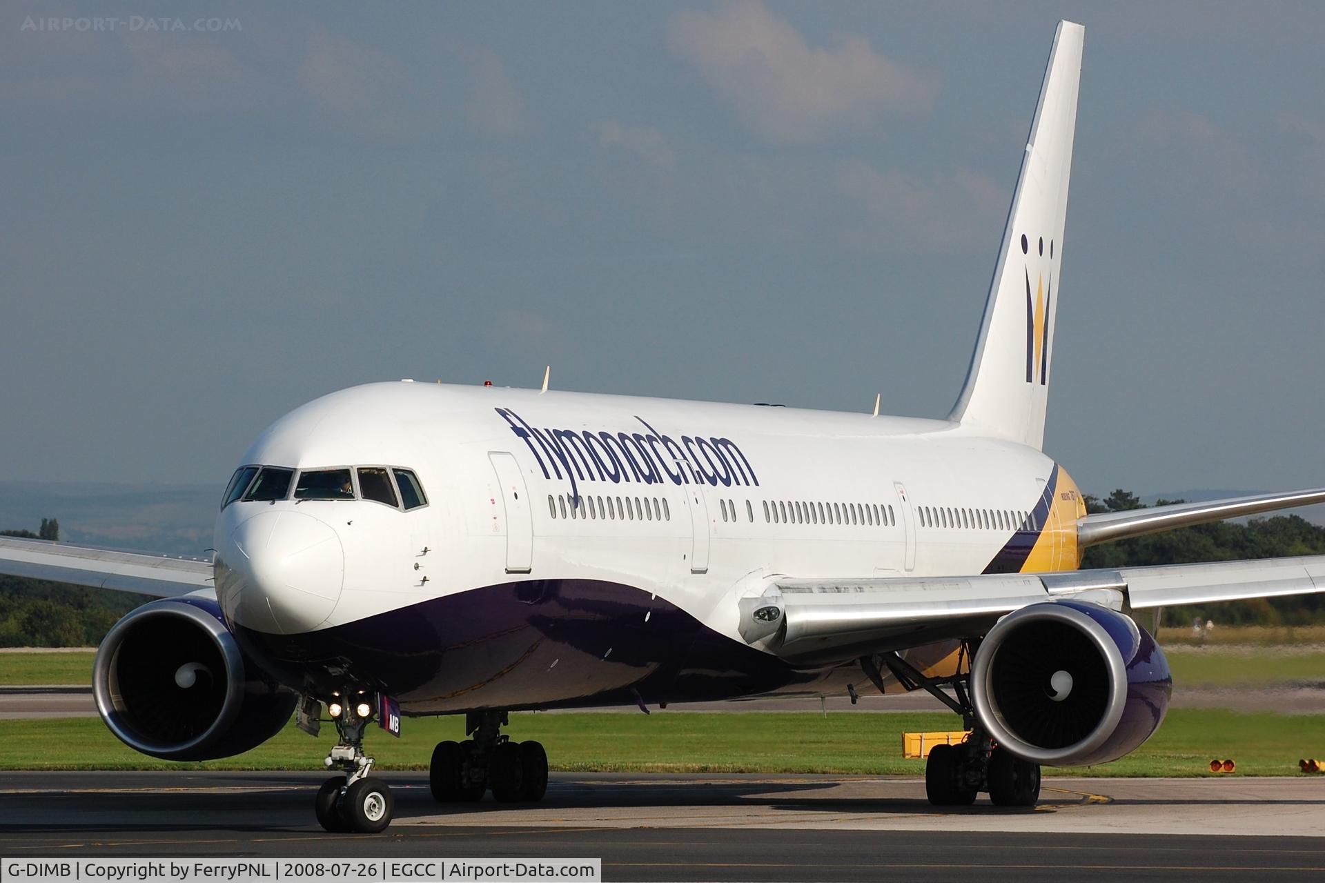 G-DIMB, 1997 Boeing 767-31K C/N 28865, Monarch B763 arriving in MAN