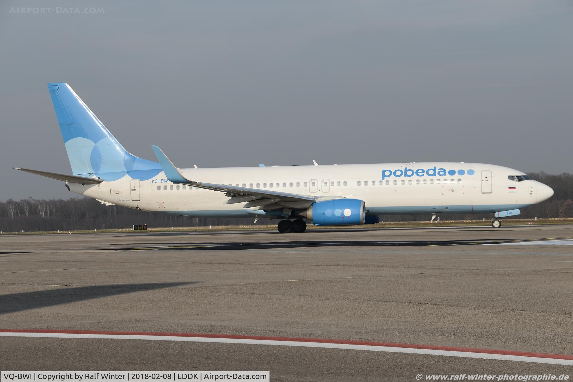 VQ-BWI, 2015 Boeing 737-8LJ C/N 41208, Boeing 737-8LJ(W) - DP PBD Pobeda - 41208 - VQ-BWI - 08.02.2018 - CGN