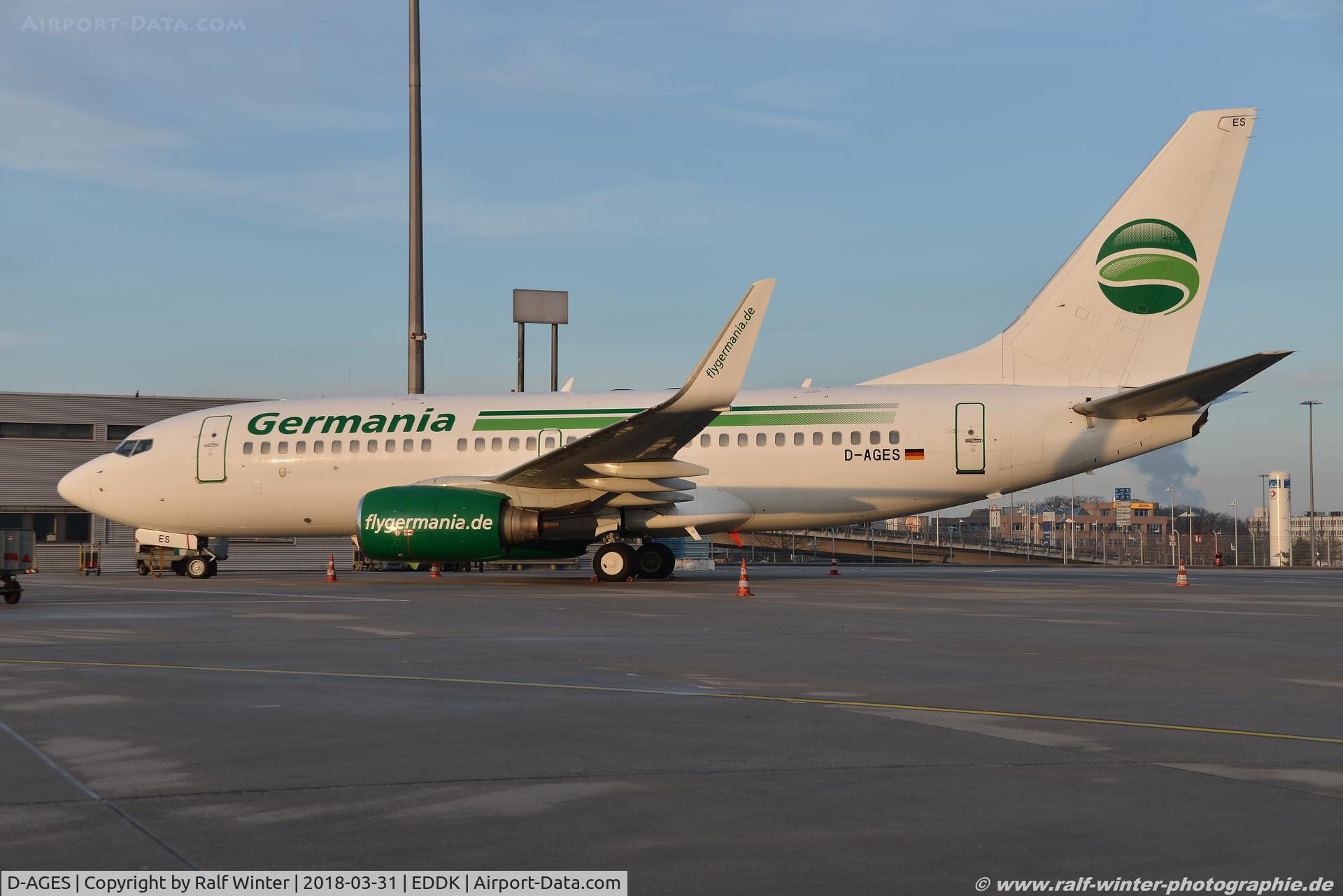 D-AGES, 1998 Boeing 737-75B C/N 28108, Boeing 737-75B(W) - ST GMI Germania - 28108 - D-AGES - 31.03.2018 - CGN