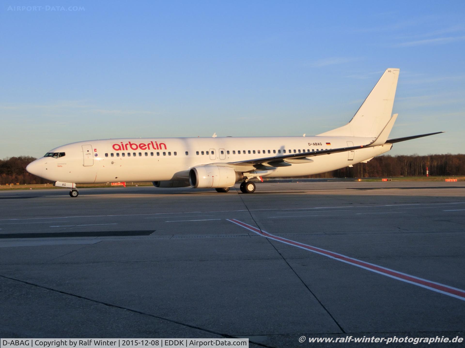 D-ABAG, 2001 Boeing 737-86J C/N 30879, Boeing 737-86J - AB BER Air Berlin opby TUIfly - 30879 - D-ABAG - 08.12.2015 - CGN