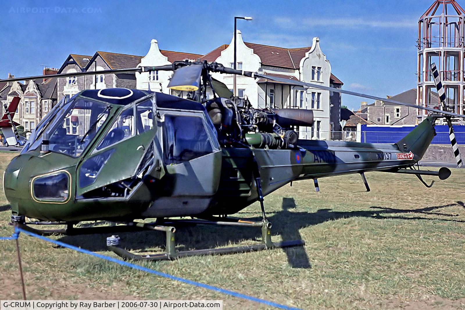 G-CRUM, 1967 Westland Scout AH.1 C/N F9712, G-CRUM   (XV137) Westland Scout AH.1 [F.9712] (Ex Army Air Corp) Weston-super-Mare~G 30/07/2006