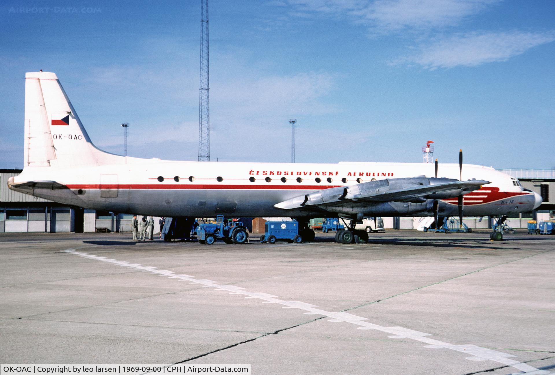 OK-OAC, 1960 Ilyushin IL-18V C/N 180002101, Copenhagen 9.1969