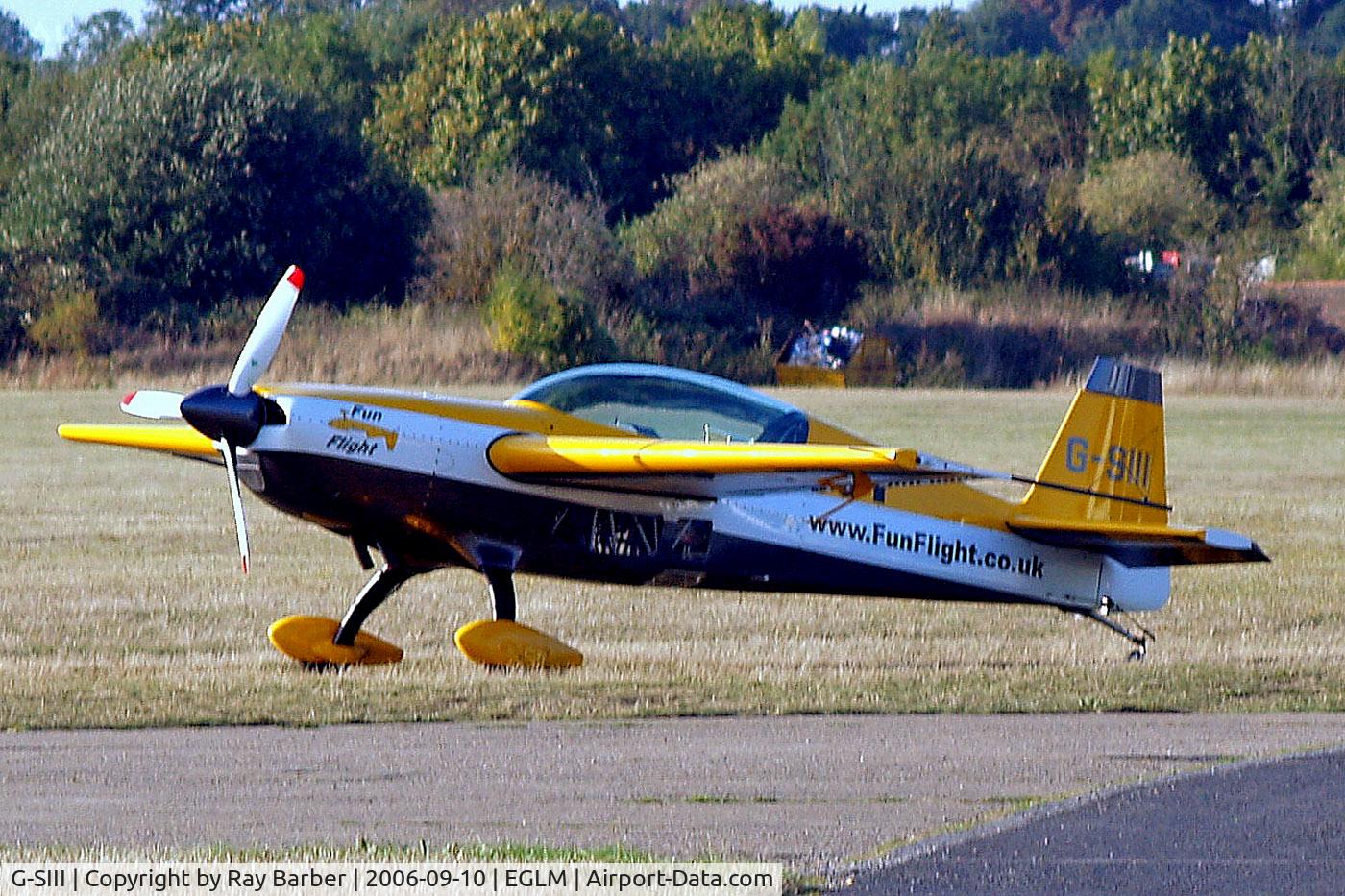 G-SIII, 1994 Extra EA-300 C/N 058, G-SIII   Extra EA.300 [058] (www.FunFlight.co.uk) White Waltham~G 10/09/2006