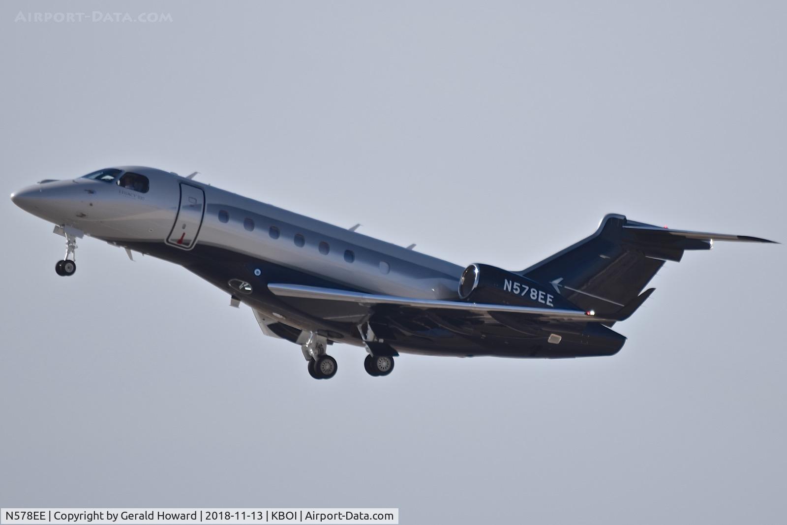 N578EE, 2018 Embraer EMB-550 Legacy 500 C/N 55000078, Climb out from RWY 10L.