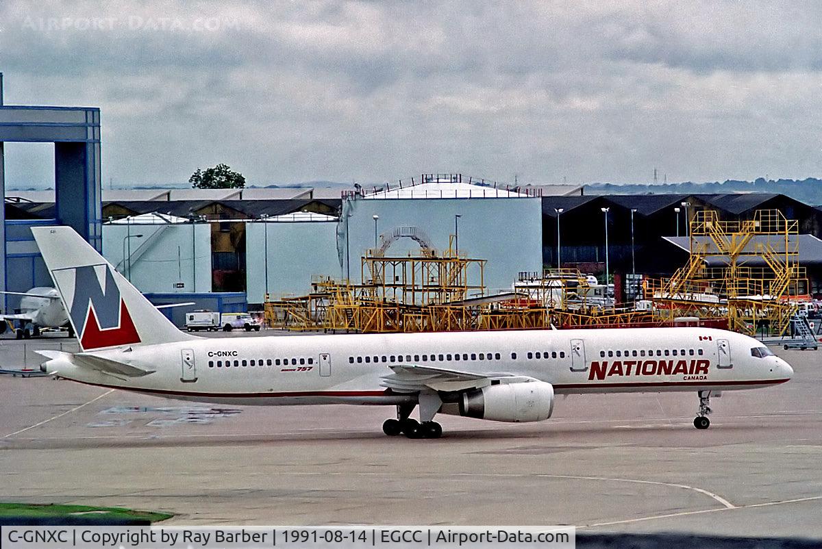 C-GNXC, 1988 Boeing 757-28A C/N 24260, C-GNXC   Boeing 757-28A [24260] (Nationair) Manchester-Ringway~G @ 14/08/1991