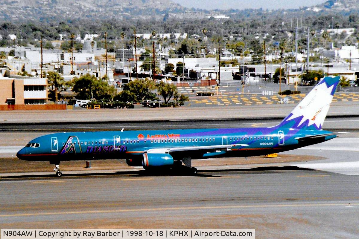 N904AW, 1986 Boeing 757-2S7 C/N 23566, N904AW   Boeing 757-2S7 [23566] (America West Airlines) Phoenix-Sky Harbor Int'l~N 18/10/1998