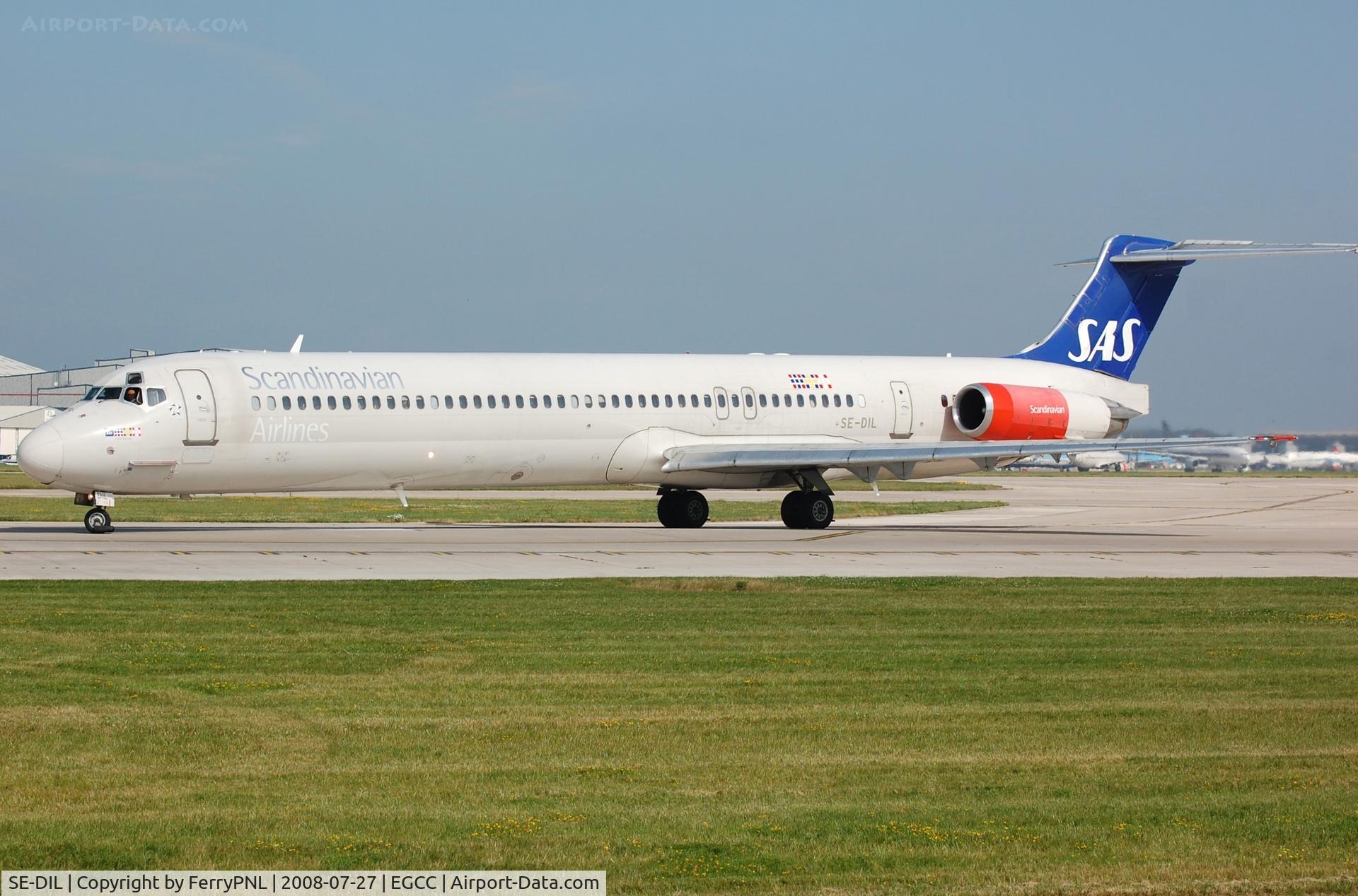 SE-DIL, 1989 McDonnell Douglas MD-82 (DC-9-82) C/N 49913, SAS MD82 departing MAN