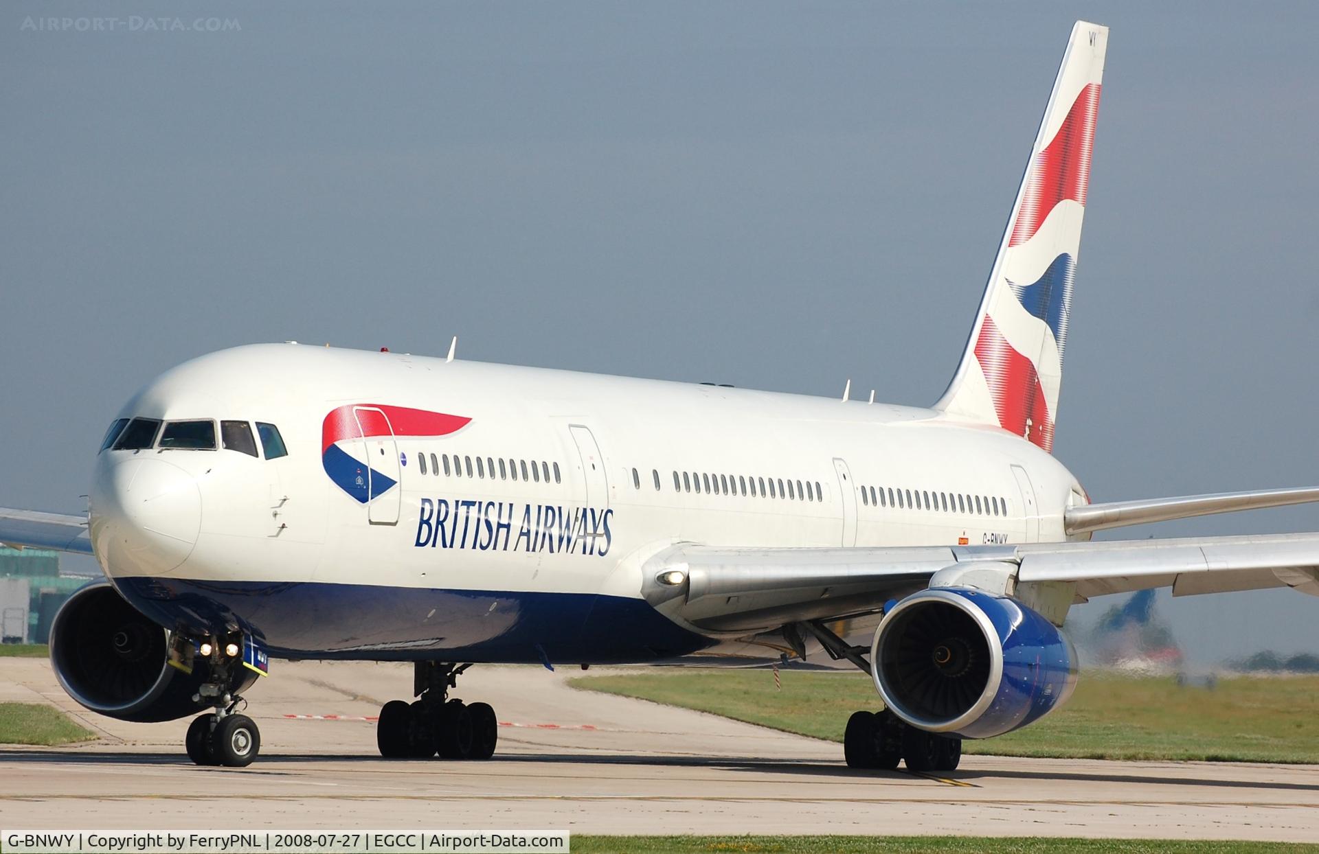 G-BNWY, 1996 Boeing 767-336 C/N 25834, BA's B763 flight to JFK lining-up