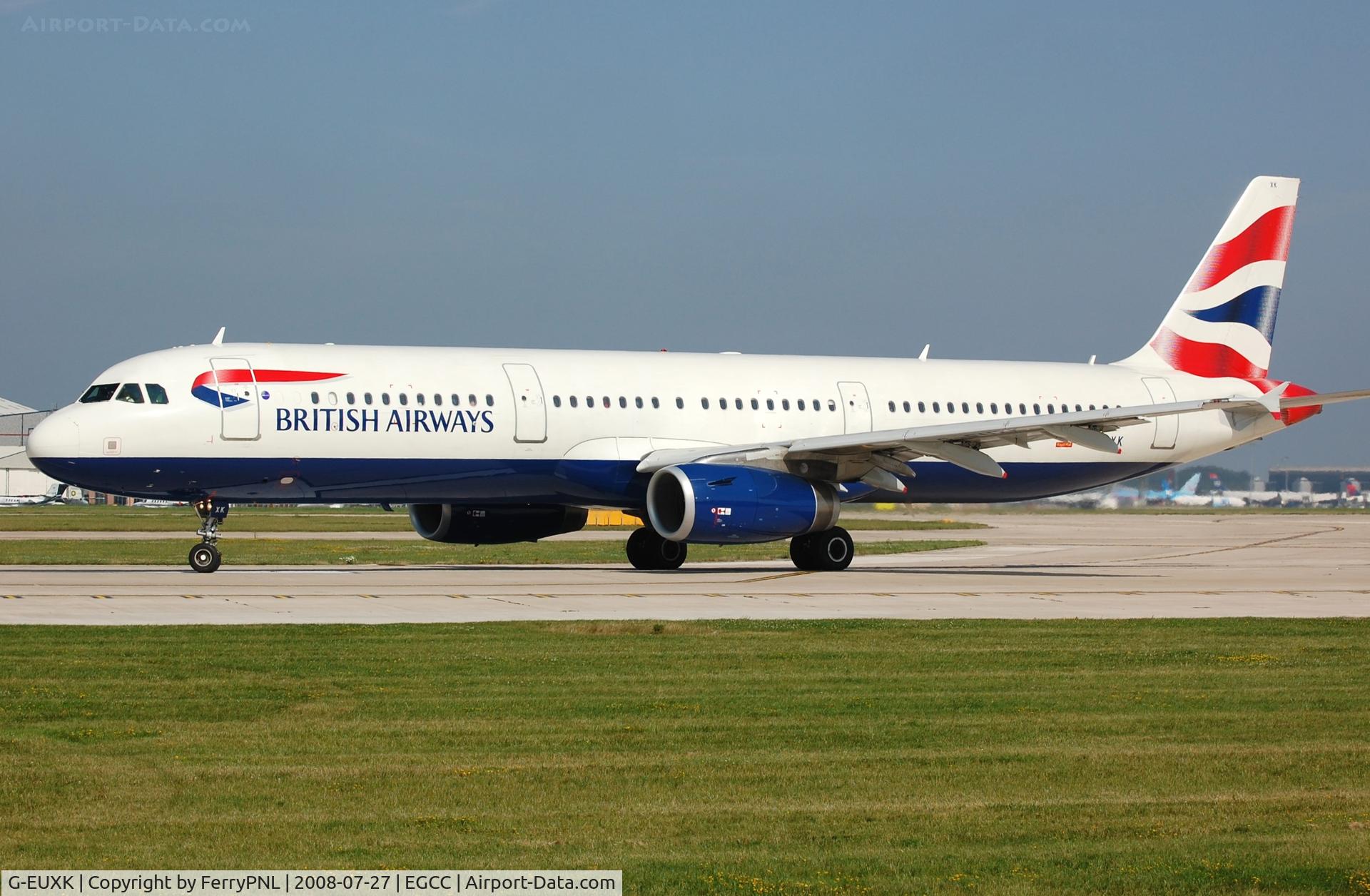 G-EUXK, 2007 Airbus A321-231 C/N 3235, Lining-up of BA A321