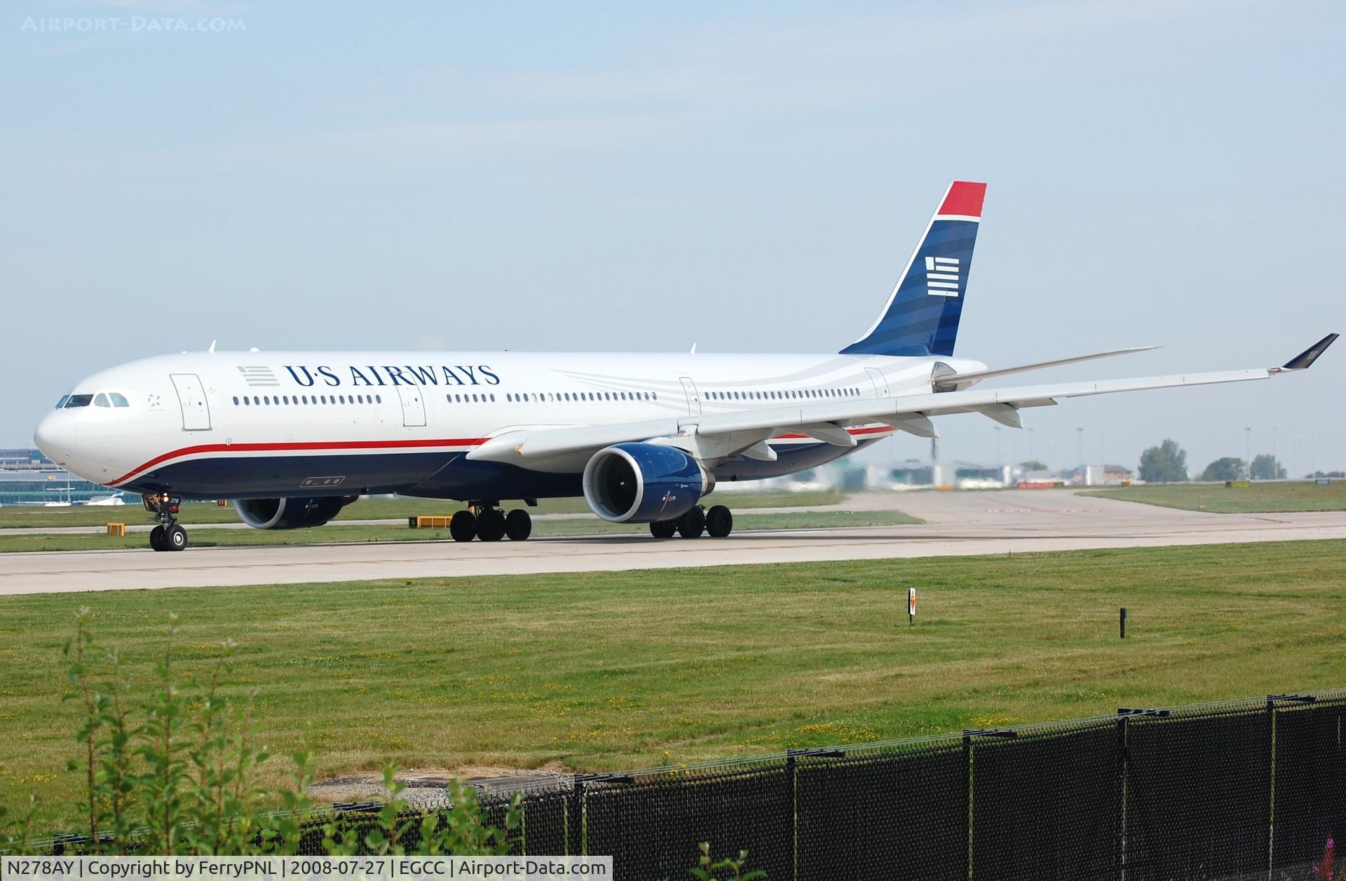 N278AY, 2001 Airbus A330-323 C/N 0388, US Airways A333 lining-up
