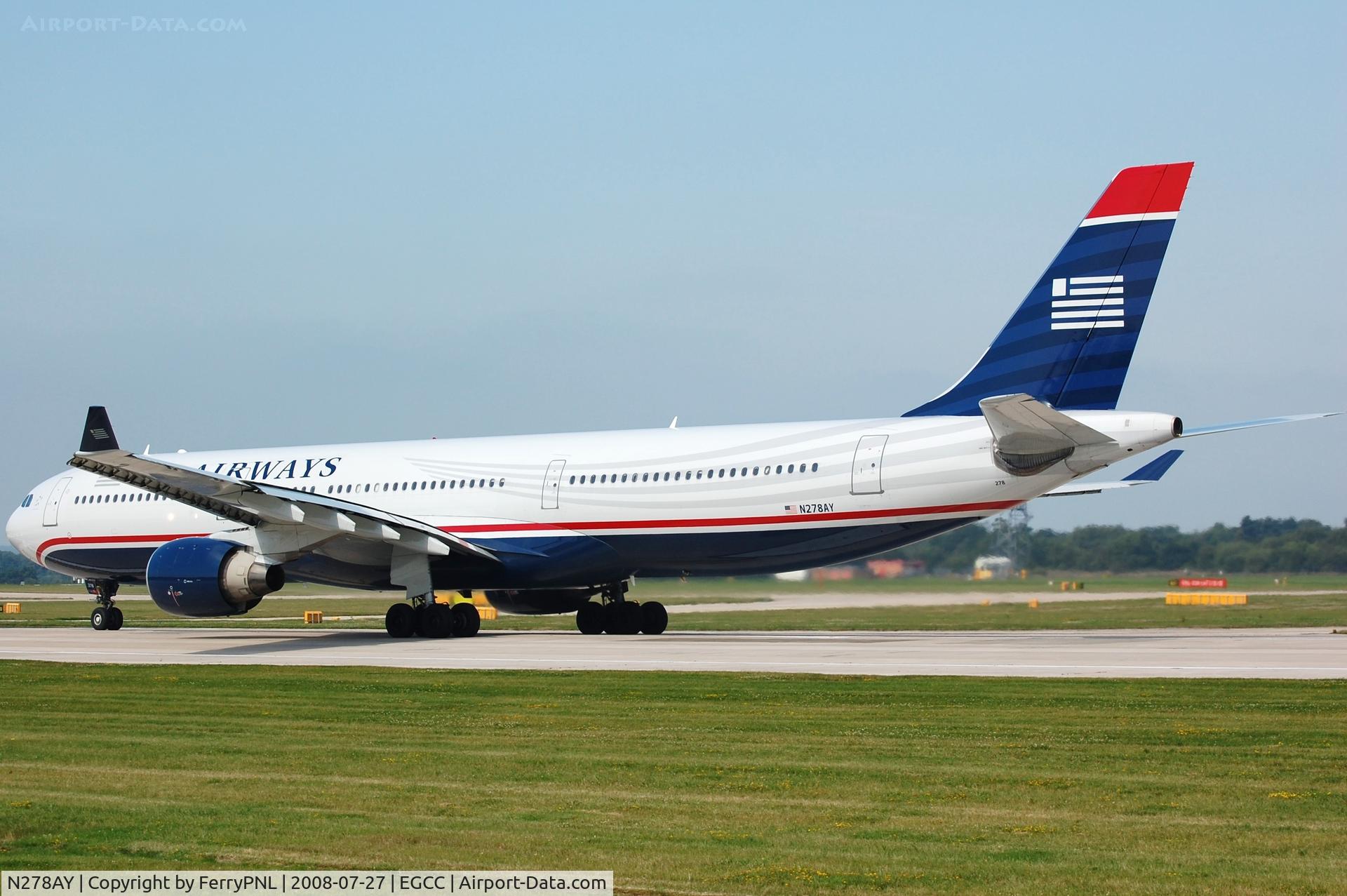 N278AY, 2001 Airbus A330-323 C/N 0388, US Airways A332 starting its take-off run.