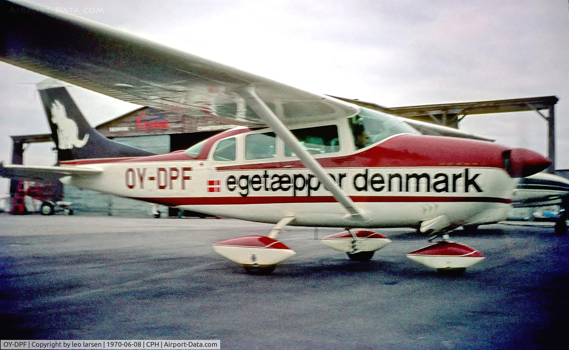 OY-DPF, 1963 Cessna 210-5 C/N 205-0294, Copenhagen8.6.1970