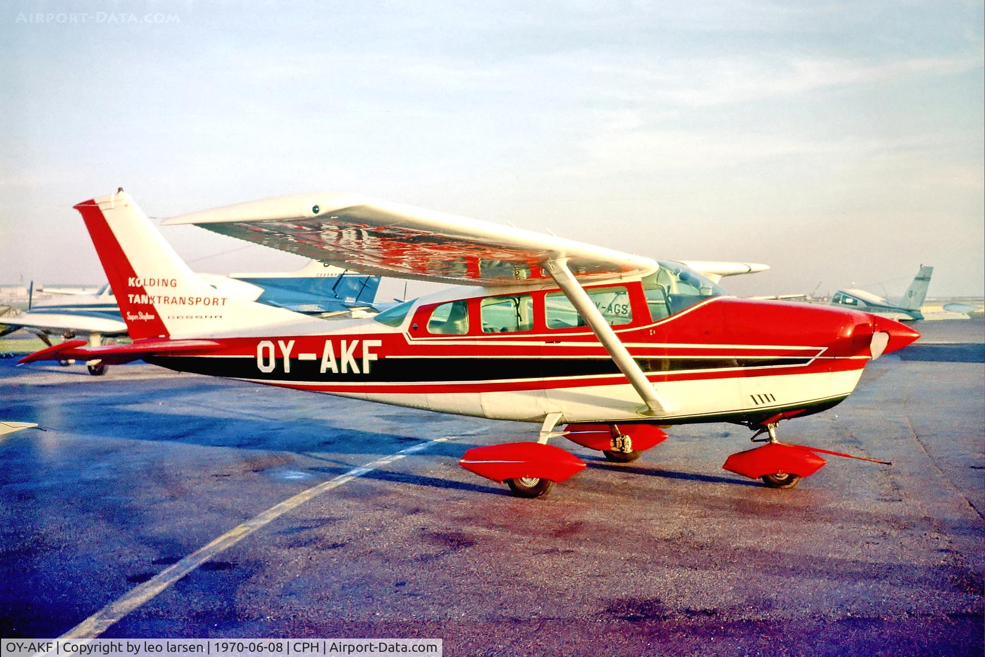 OY-AKF, 1970 Cessna TP206E Turbo Super Skylane C/N P20600623, Copenhagen 8.6.1970