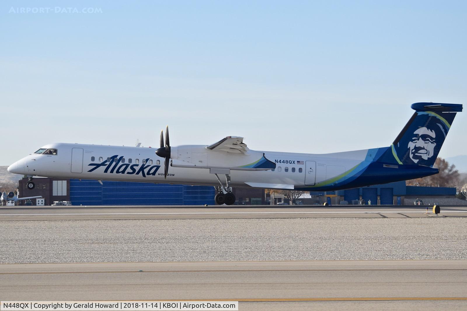 N448QX, 2012 De Havilland Canada DHC-8-402 Dash 8 Dash 8 C/N 4409, Take off from RWY 10L.  New paint since last year.