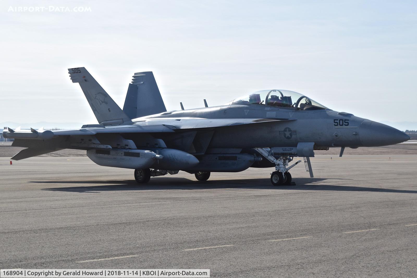 168904, Boeing EA-18G Growler C/N G-102, Parked on the north GA ramp.  VAQ-139 “Cougars”  NAS Whidbey Island, WA.