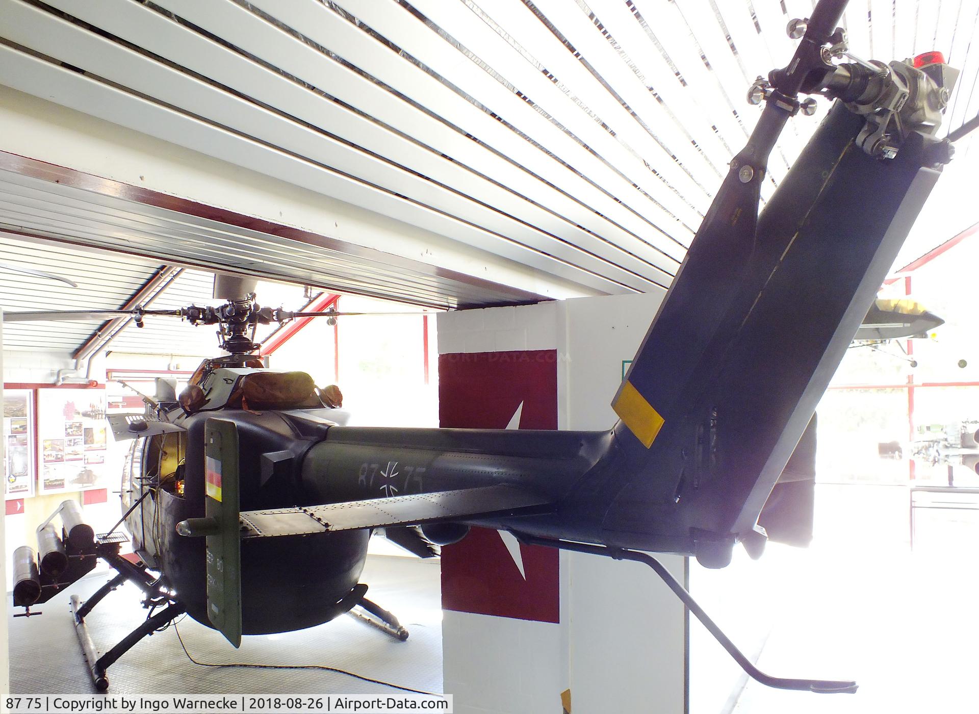 87 75, MBB Bo.105P C/N 6175, MBB Bo 105P PAH-1 at the Hubschraubermuseum (helicopter museum), Bückeburg