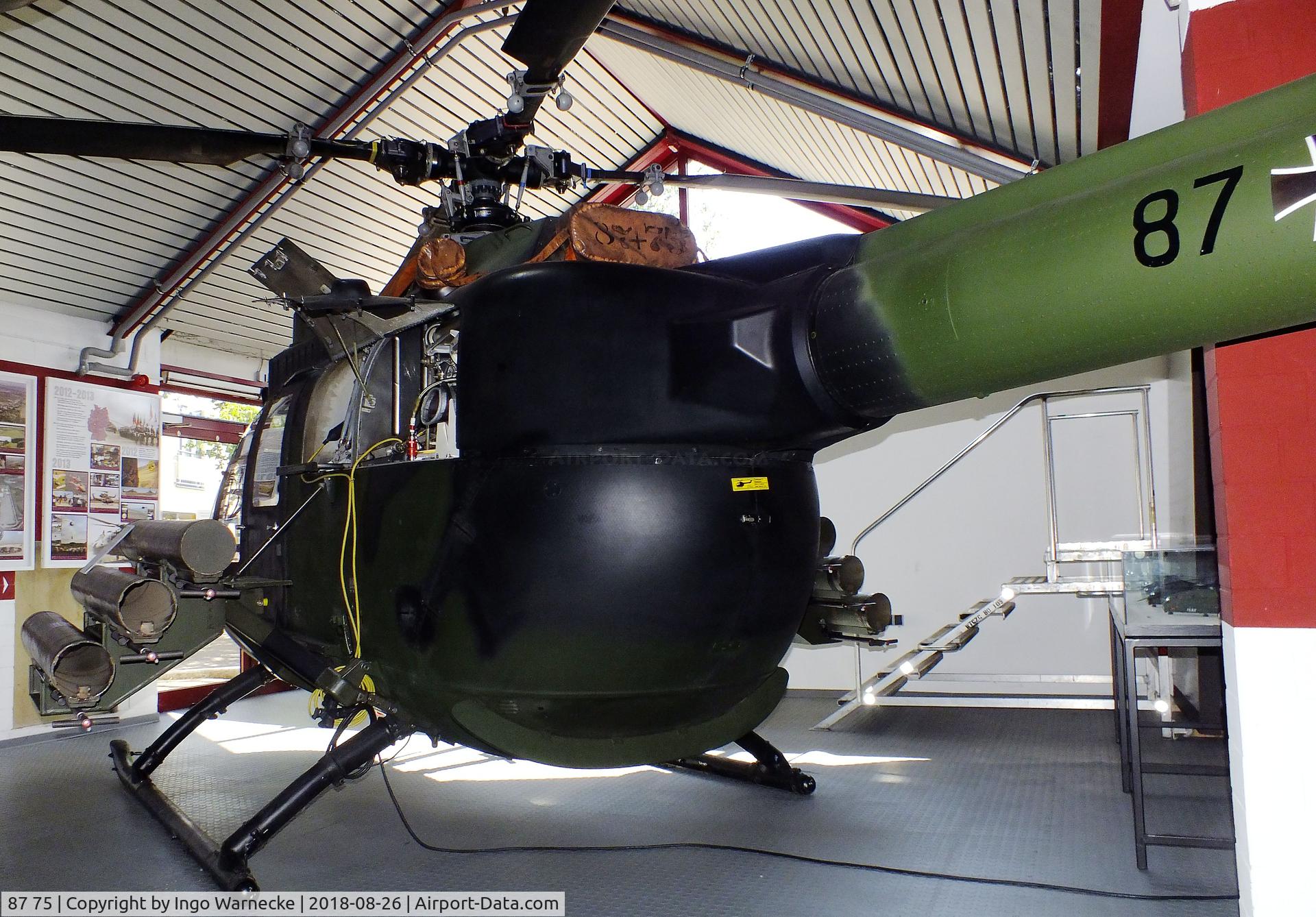87 75, MBB Bo.105P C/N 6175, MBB Bo 105P PAH-1 at the Hubschraubermuseum (helicopter museum), Bückeburg