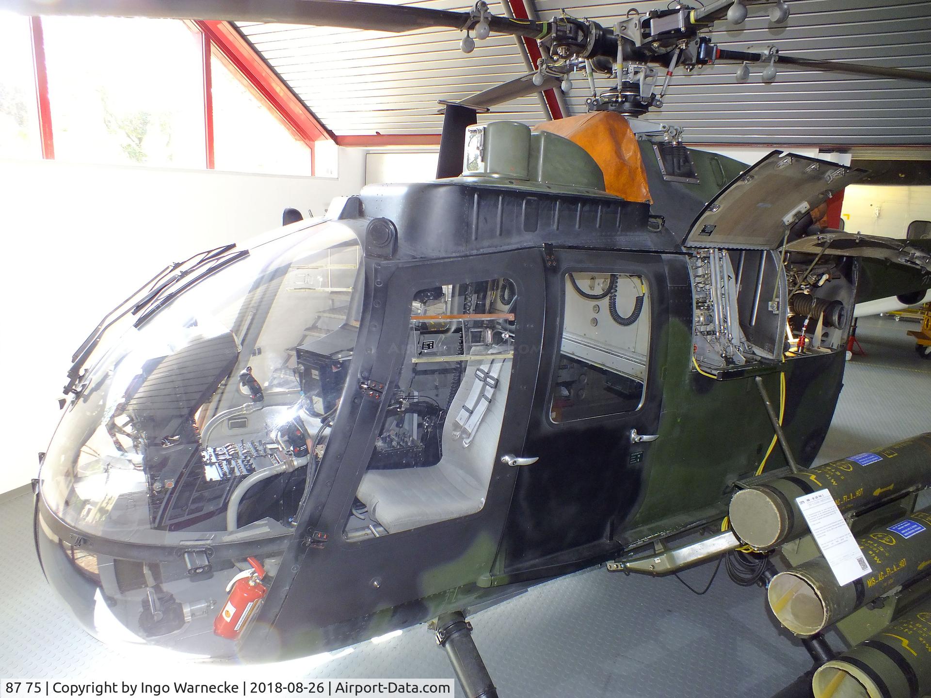 87 75, MBB Bo.105P C/N 6175, MBB Bo 105P PAH-1 at the Hubschraubermuseum (helicopter museum), Bückeburg