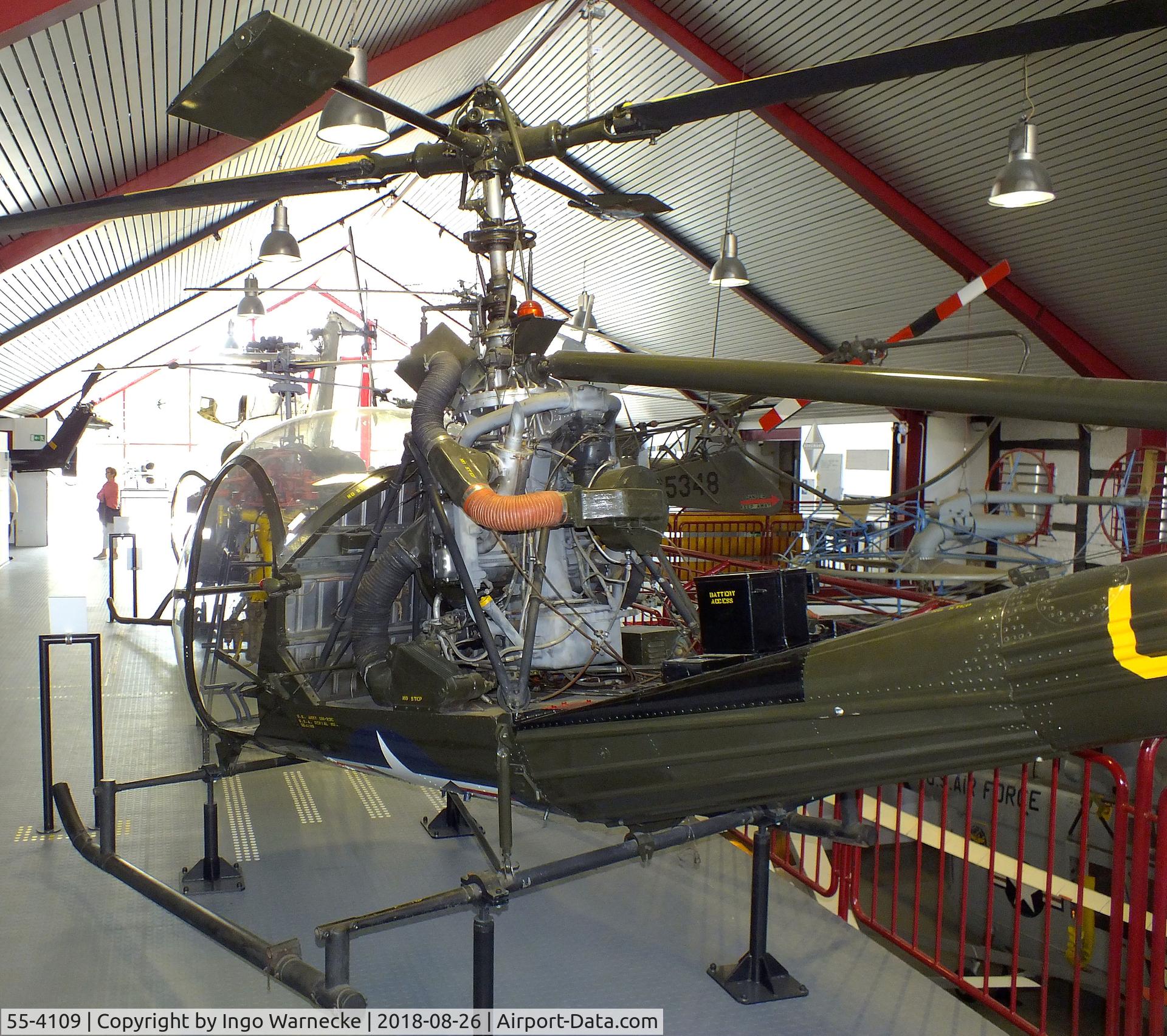 55-4109, 1955 Hiller OH-23C Raven C/N 814, Hiller OH-23C Raven at the Hubschraubermuseum (helicopter museum), Bückeburg