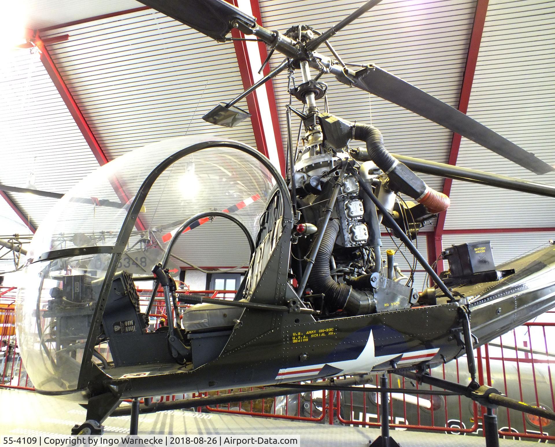 55-4109, 1955 Hiller OH-23C Raven C/N 814, Hiller OH-23C Raven at the Hubschraubermuseum (helicopter museum), Bückeburg