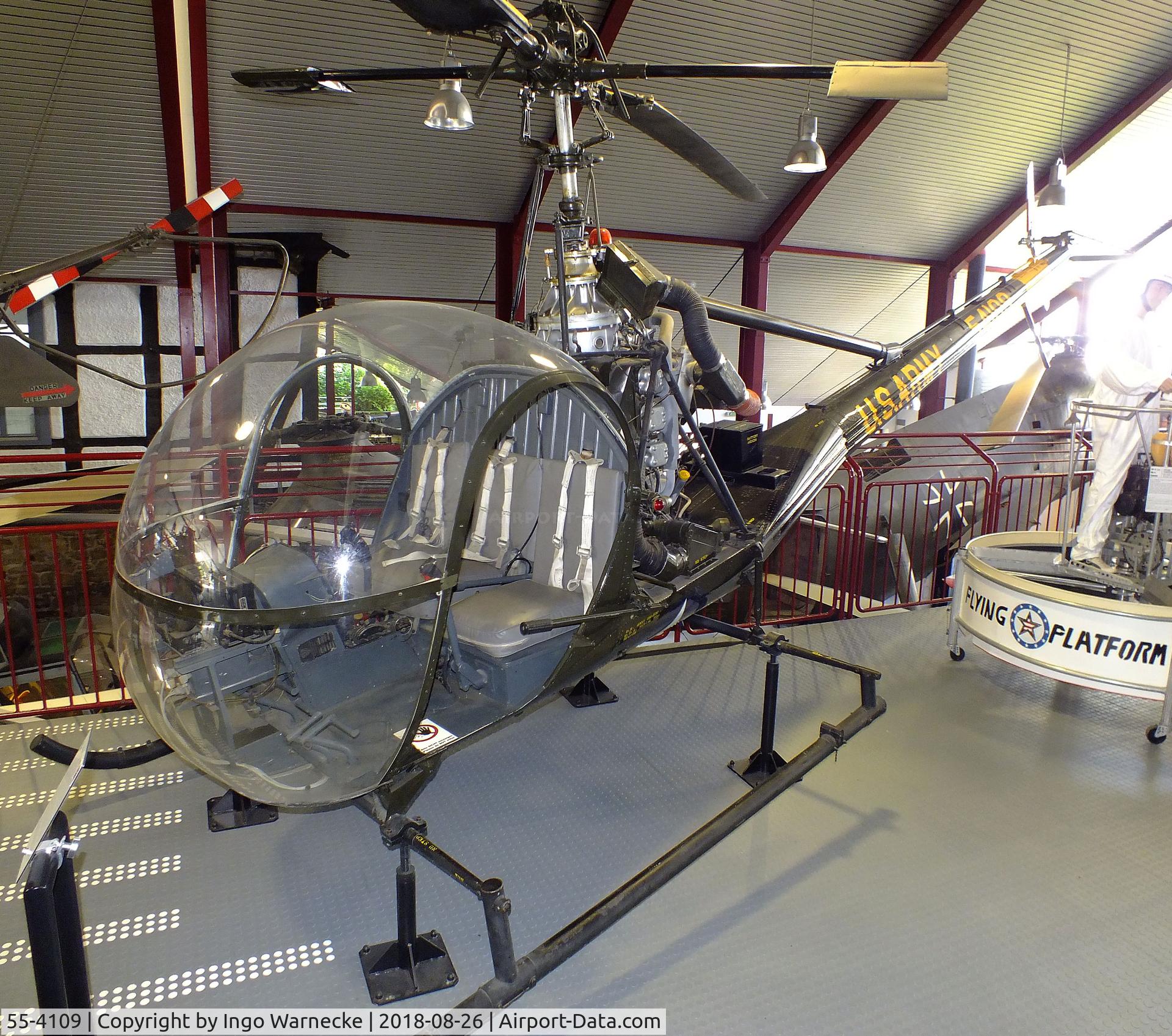 55-4109, 1955 Hiller OH-23C Raven C/N 814, Hiller OH-23C Raven at the Hubschraubermuseum (helicopter museum), Bückeburg