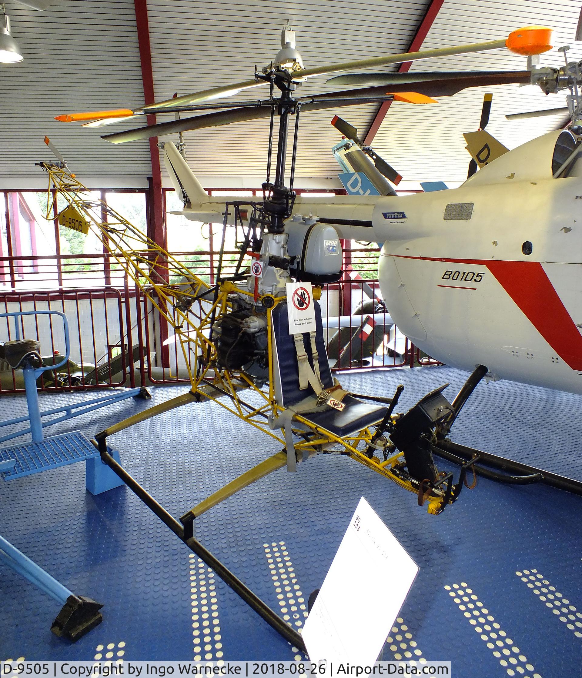 D-9505, 1961 Bolkow Bo 103 C/N V-1, Bölkow Bo 103 at the Hubschraubermuseum (helicopter museum), Bückeburg