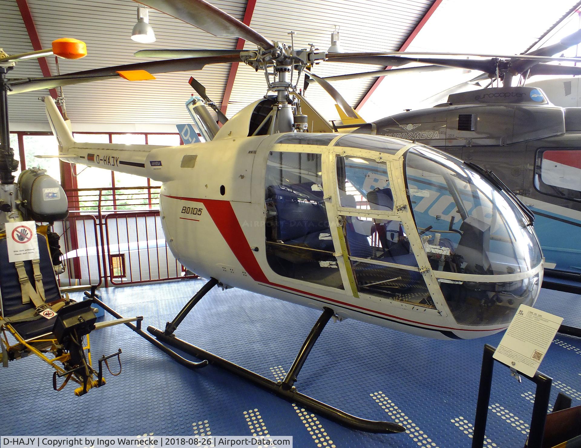 D-HAJY, 1967 MBB Bo-105B C/N V-3, MBB Bo 105B at the Hubschraubermuseum (helicopter museum), Bückeburg