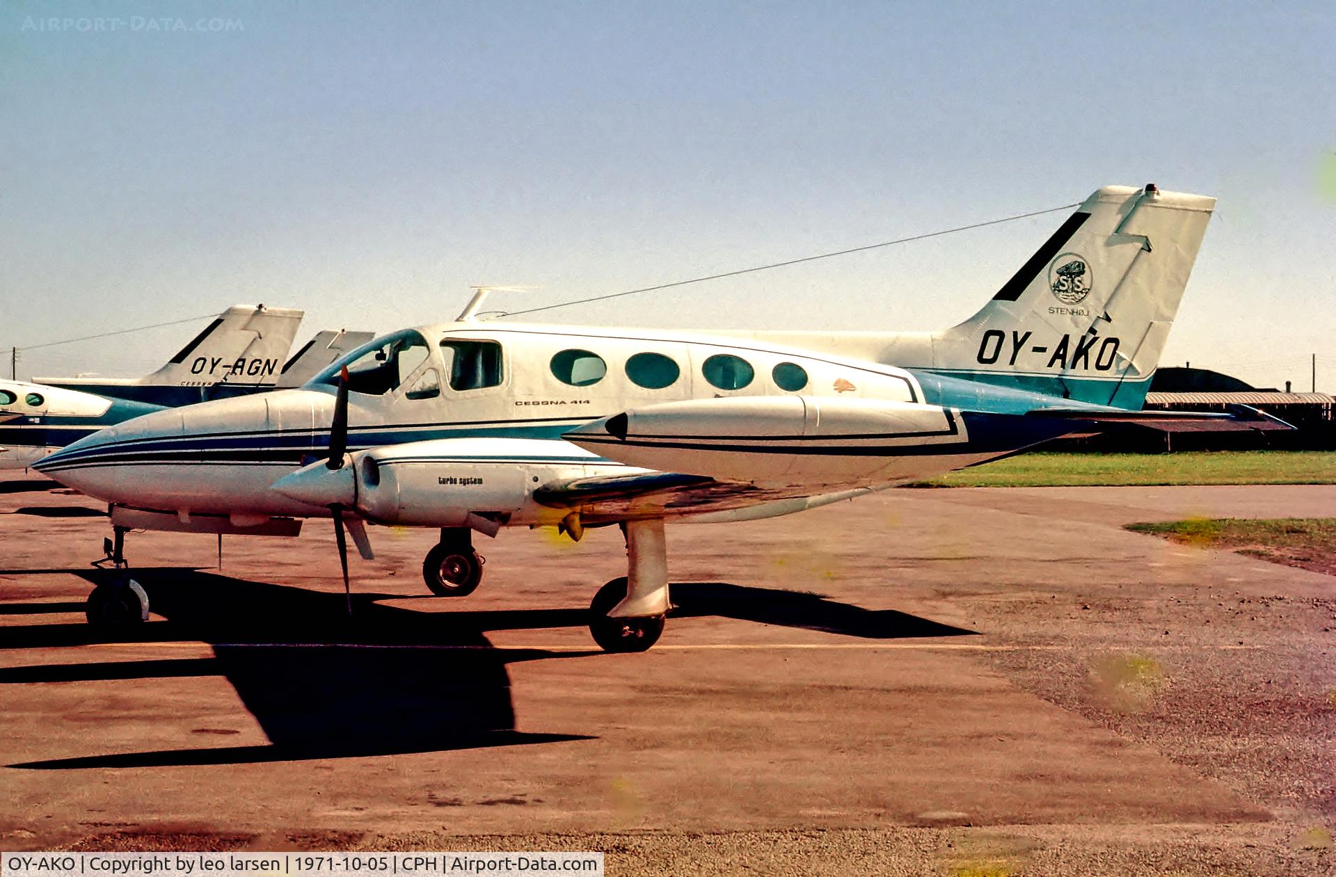 OY-AKO, 1970 Cessna 414 Chancellor C/N 414-0097, Copenhagen 5.10.71