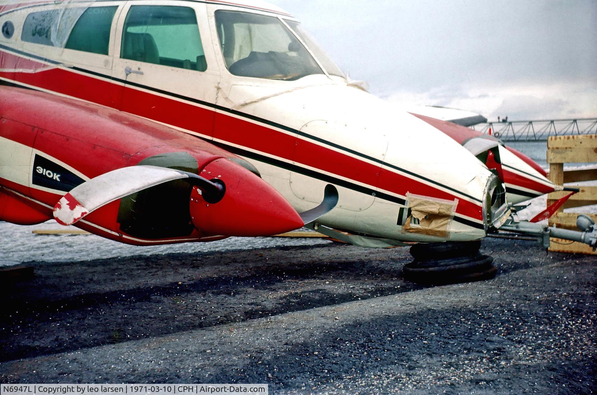 N6947L, 1966 Cessna 310K C/N 310K-0047, Copenhagen 10.3.1971