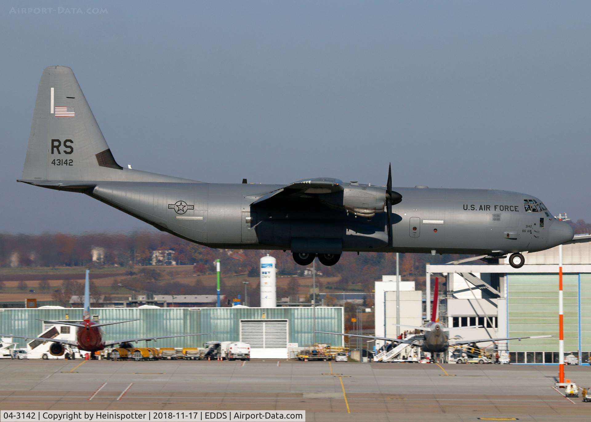 04-3142, 2004 Lockheed Martin C-130J-30 Super Hercules C/N 382-5558, 04-3142 at Stuttgart Airport.