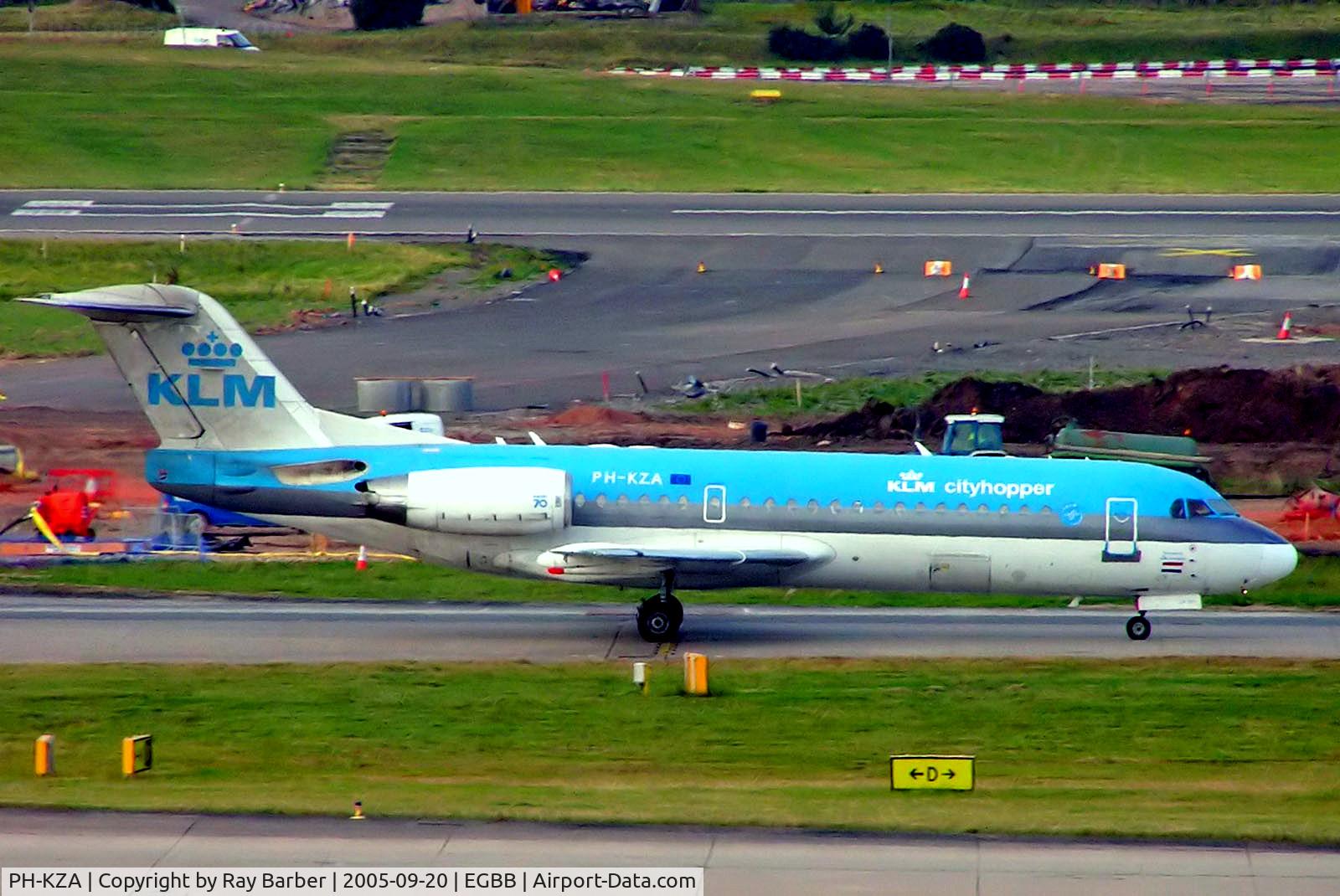 PH-KZA, 1996 Fokker 70 (F-28-070) C/N 11567, PH-KZA   Fokker F-70 [11567] (KLM cityhopper) Birmingham Int'l~G 20/09/2005