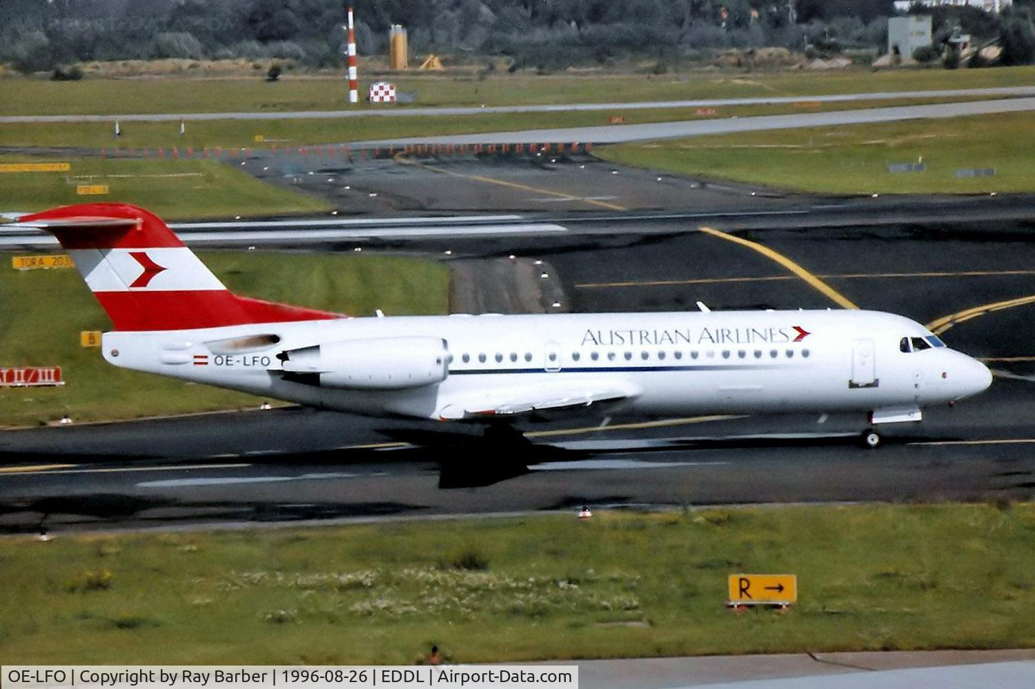 OE-LFO, 1995 Fokker 70 (F-28-0070) C/N 11559, OE-LFO   Fokker F-70 [11559] (Austrian Airlines) Dusseldorf~D 26/08/1996
