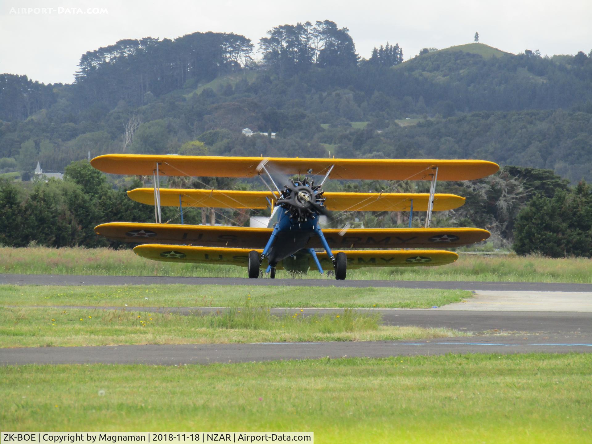 ZK-BOE, 1942 Boeing PT-13D Kaydet (E75) C/N 75-5064, quadruple wing plane!!