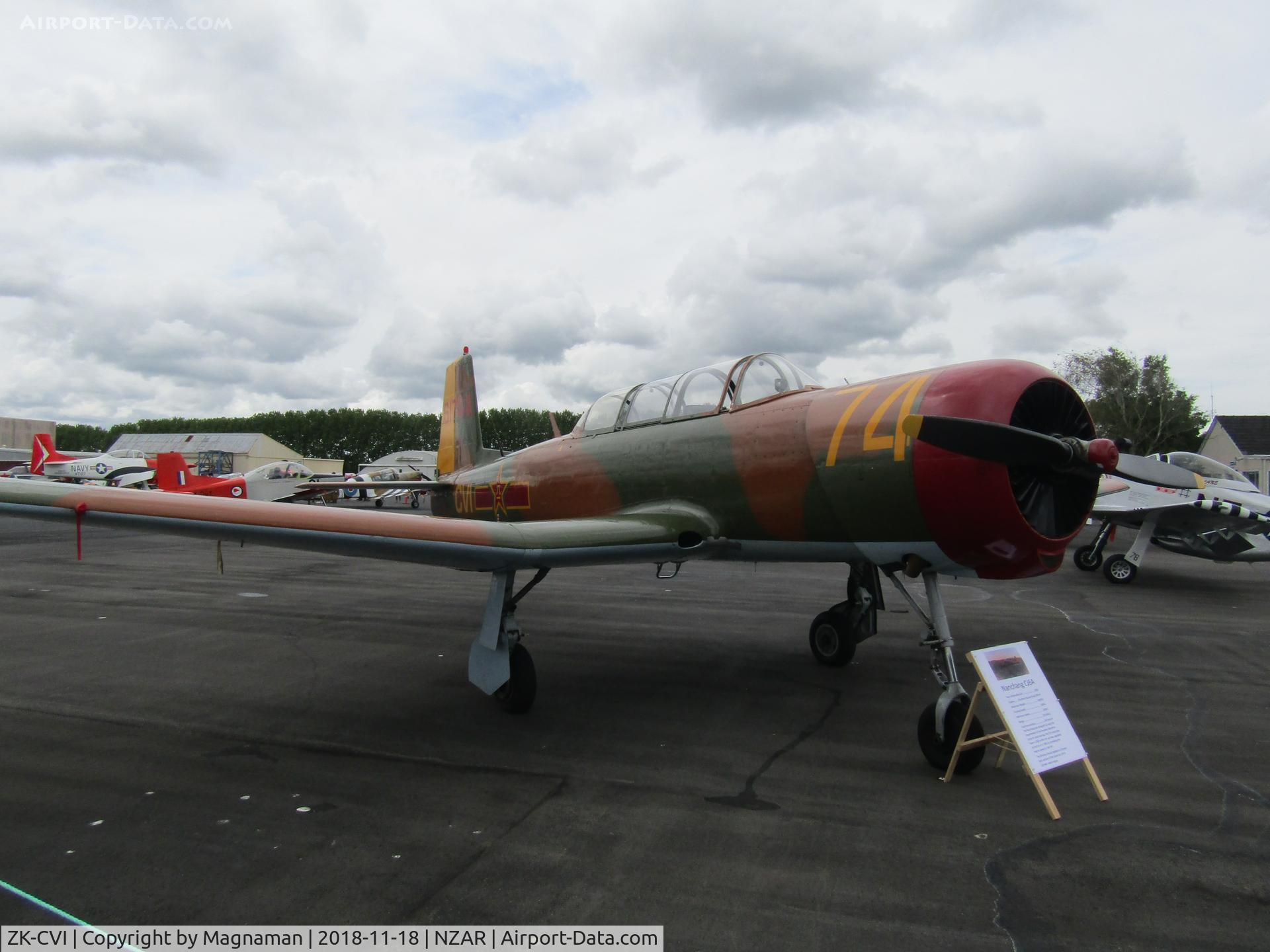 ZK-CVI, Nanchang CJ-6 C/N 3632001, on display apron