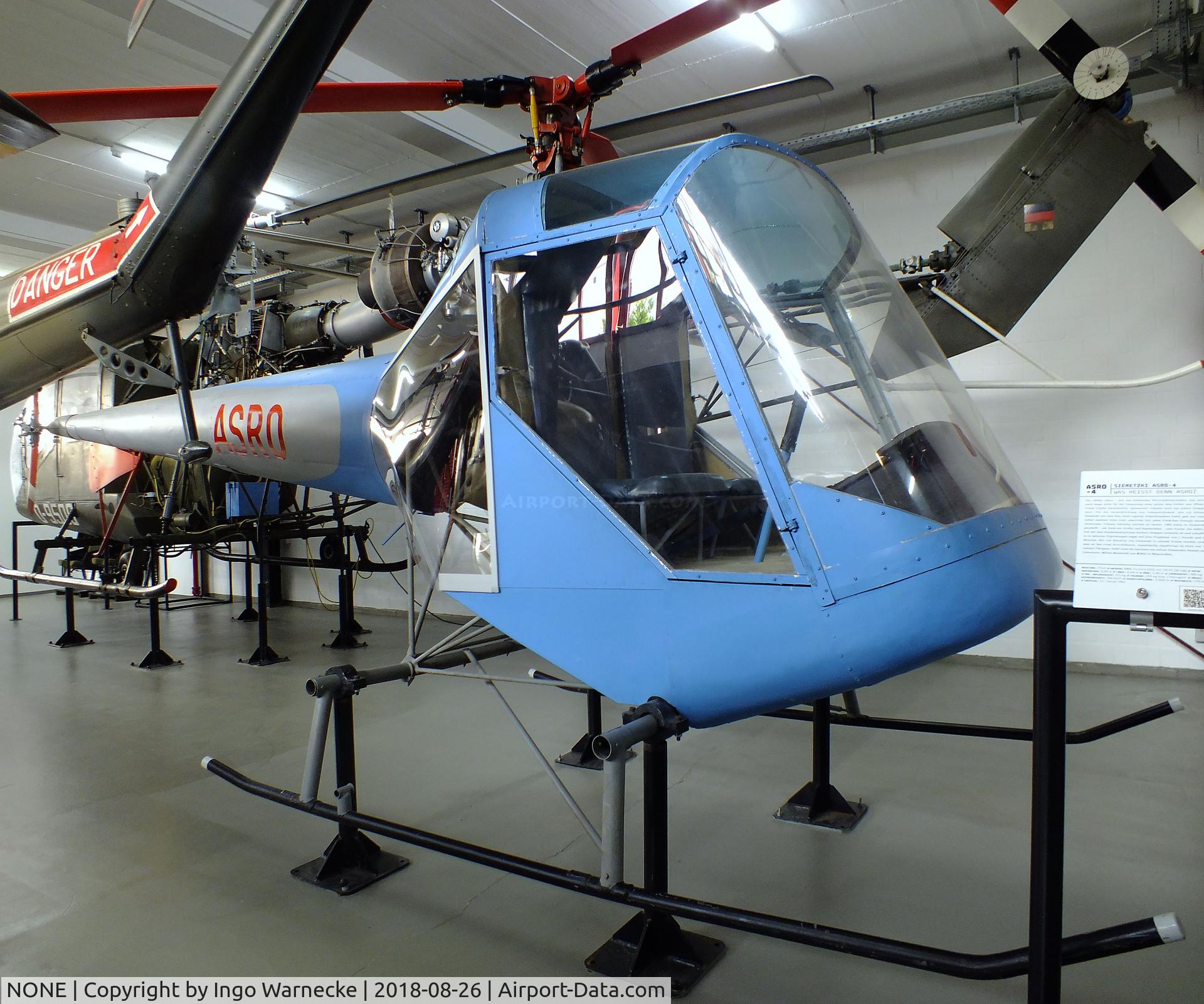 NONE, 1965 Siemetzki ASRO 4 C/N unknown, Siemetzki ASRO 4 at the Hubschraubermuseum (helicopter museum), Bückeburg