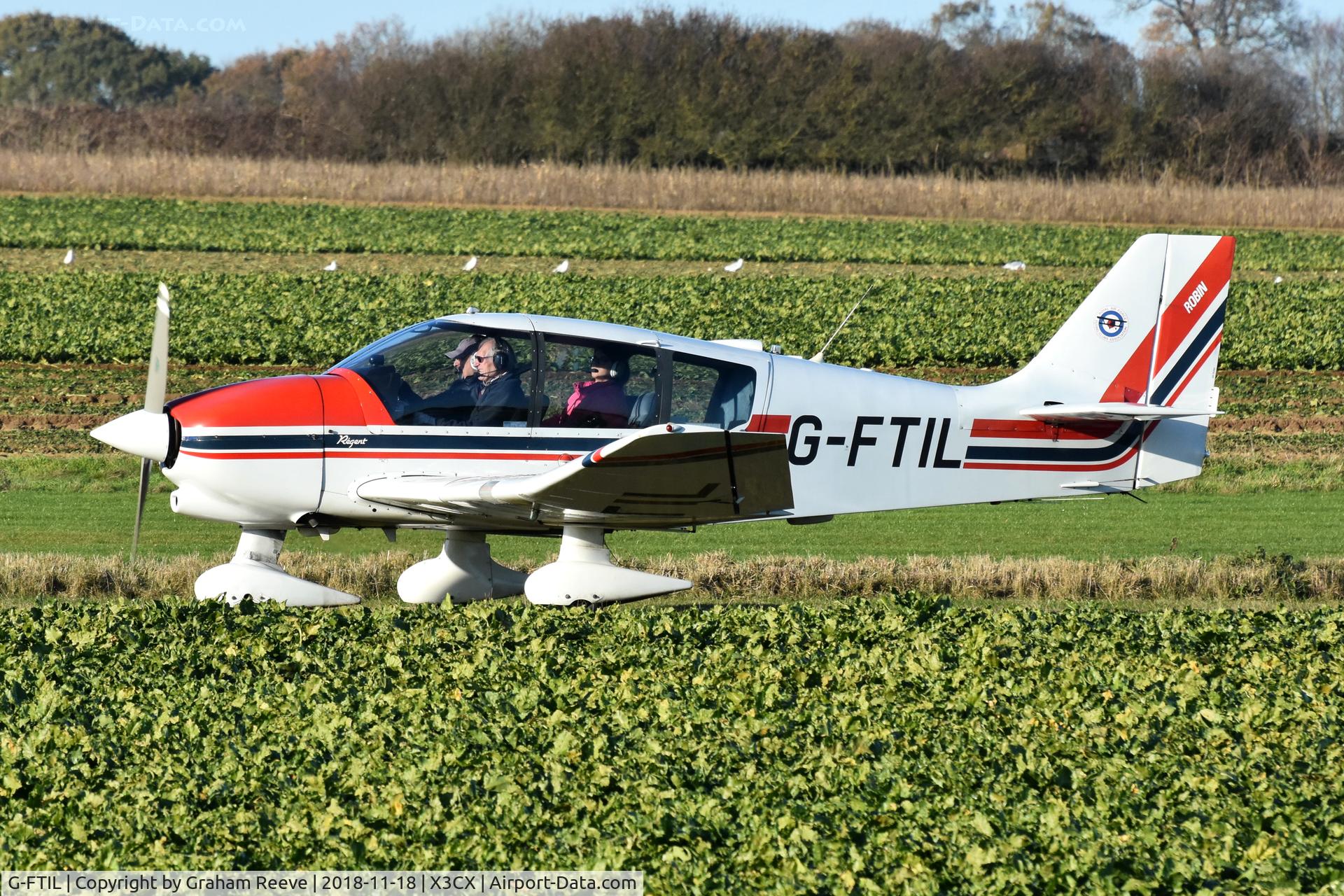 G-FTIL, 1988 Robin DR-400-180 Regent Regent C/N 1825, Just landed at Northrepps.