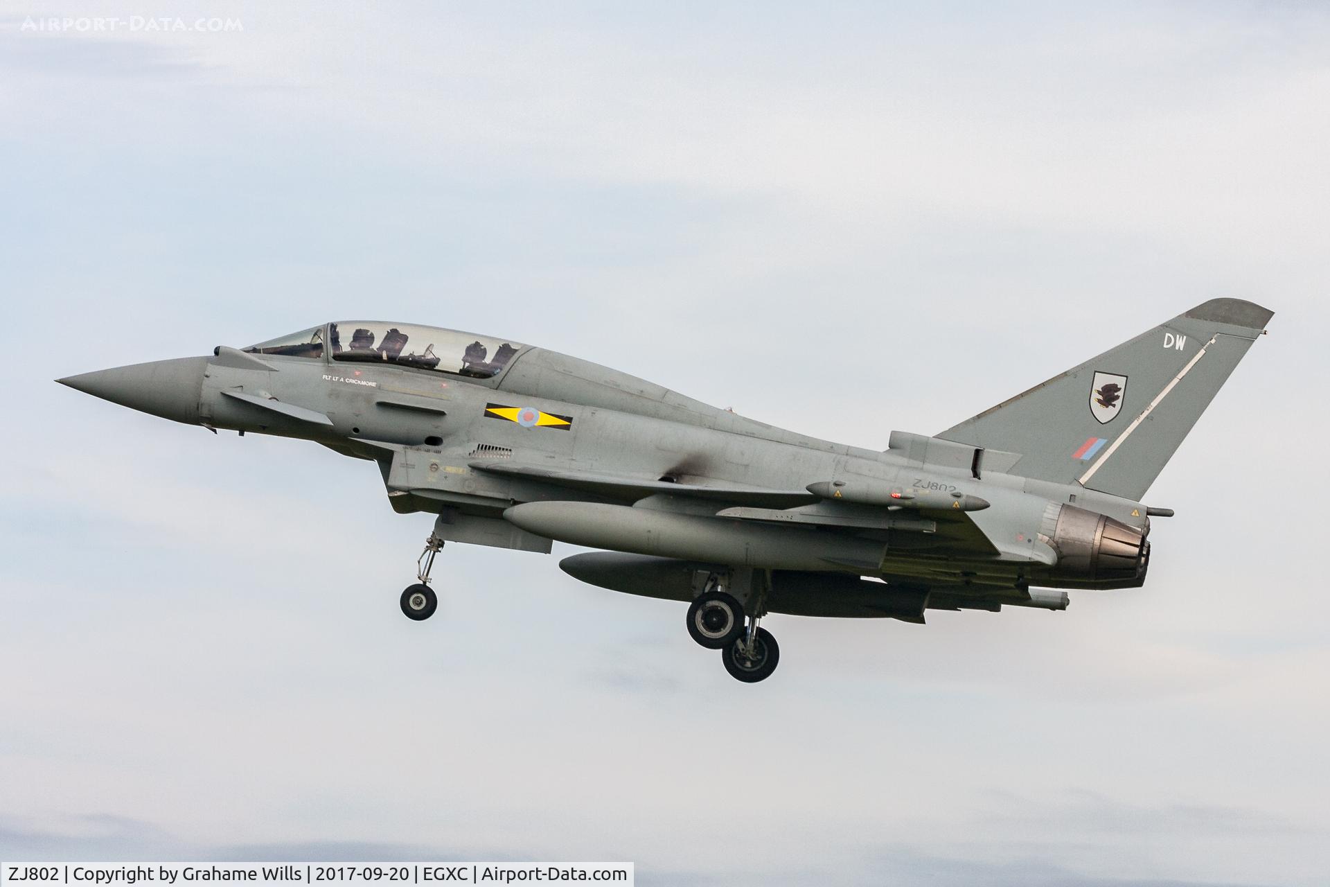 ZJ802, 2003 Eurofighter EF-2000 Typhoon T3 C/N BT003/011, Eurofighter Typhoon T3 ZJ802/DW 11 Sqd RAF, Coningsby 20/9/17