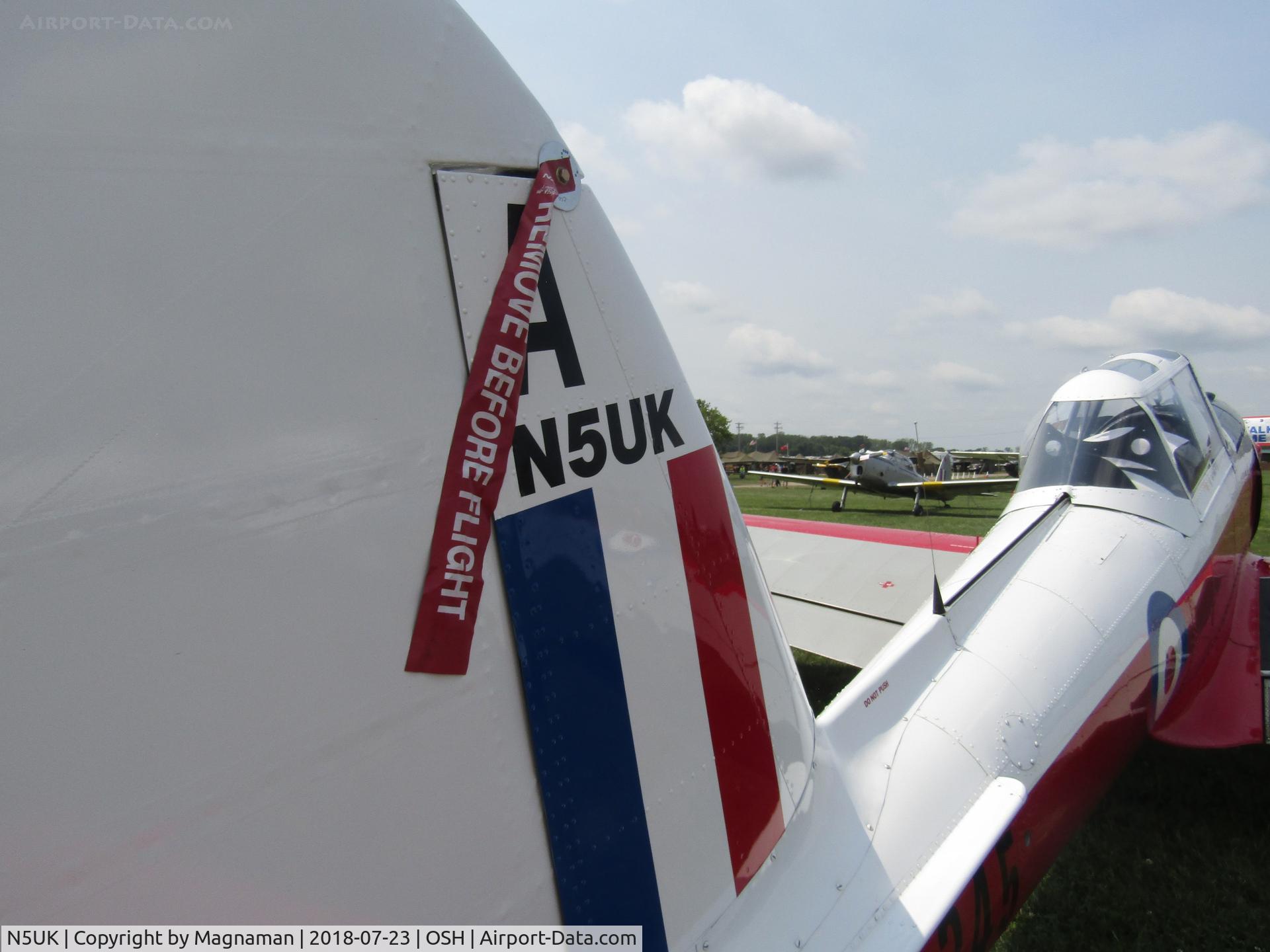 N5UK, 1952 De Havilland DHC-1 Chipmunk T.10 C/N C1/0282, tail on at EAA