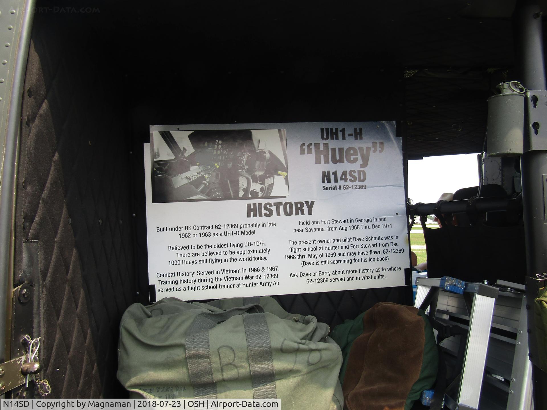 N14SD, 1967 Bell UH-1H Iroquois C/N 4027, story board in heli