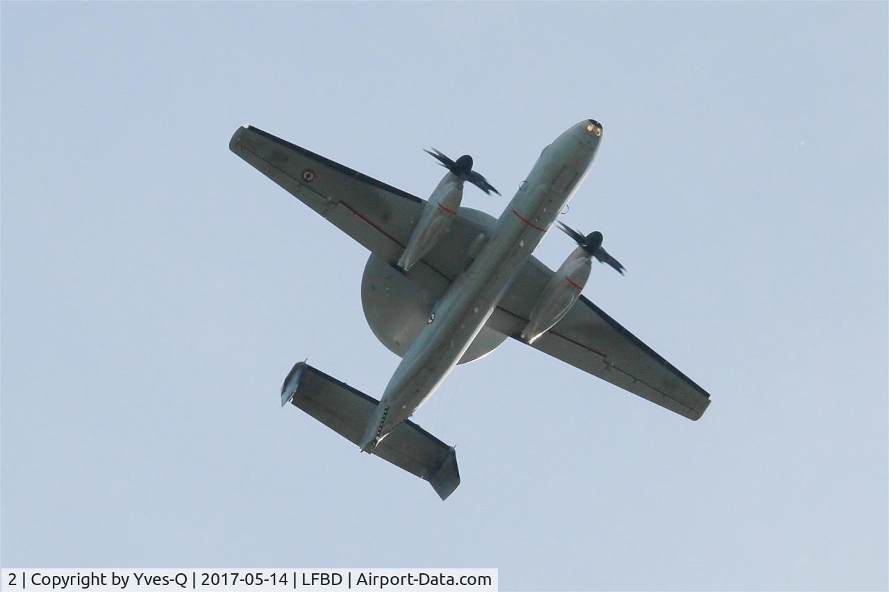 2, Grumman E-2C Hawkeye 2000 (G-123) C/N FR-2, Grumman E-2C Hawkeye, Take off rwy 05, Bordeaux-Mérignac Air Base 106 (LFBD-BOD) Open day 2017