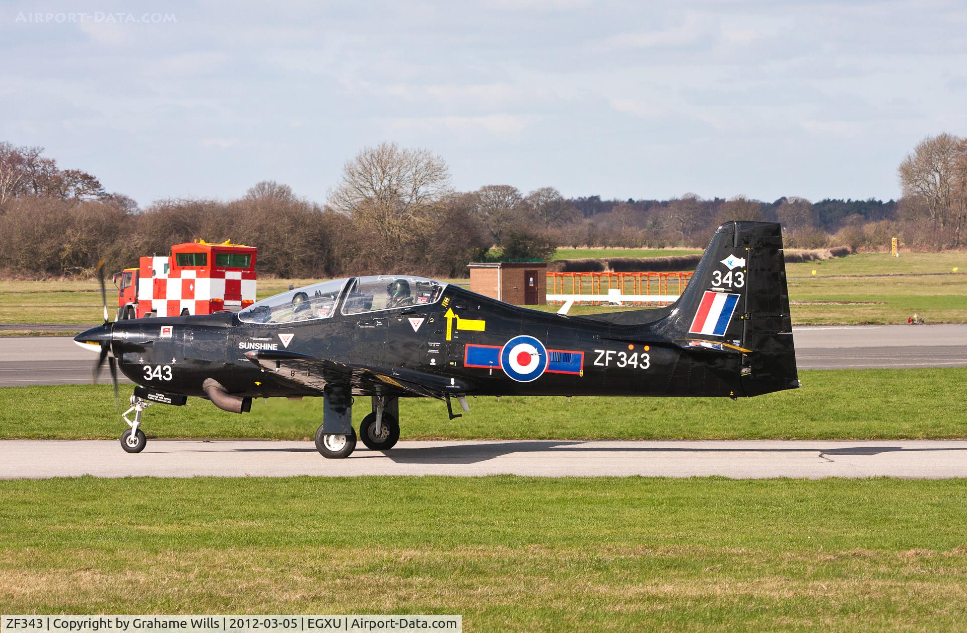 ZF343, 1991 Short S-312 Tucano T1 C/N S107/T78, Shorts Tucano ZF343 1 FTS RAF, Linton-on-Ouse 5/3/12