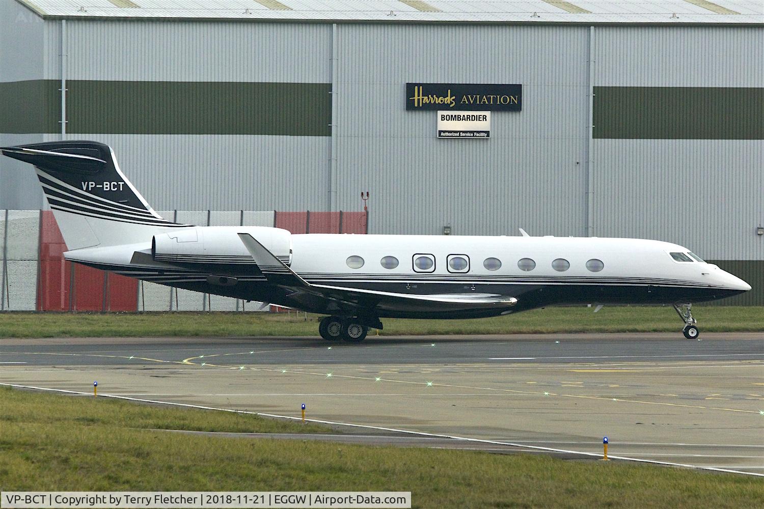 VP-BCT, 2016 Gulfstream Aerospace G650 (G-VI) C/N 6169, At London Luton