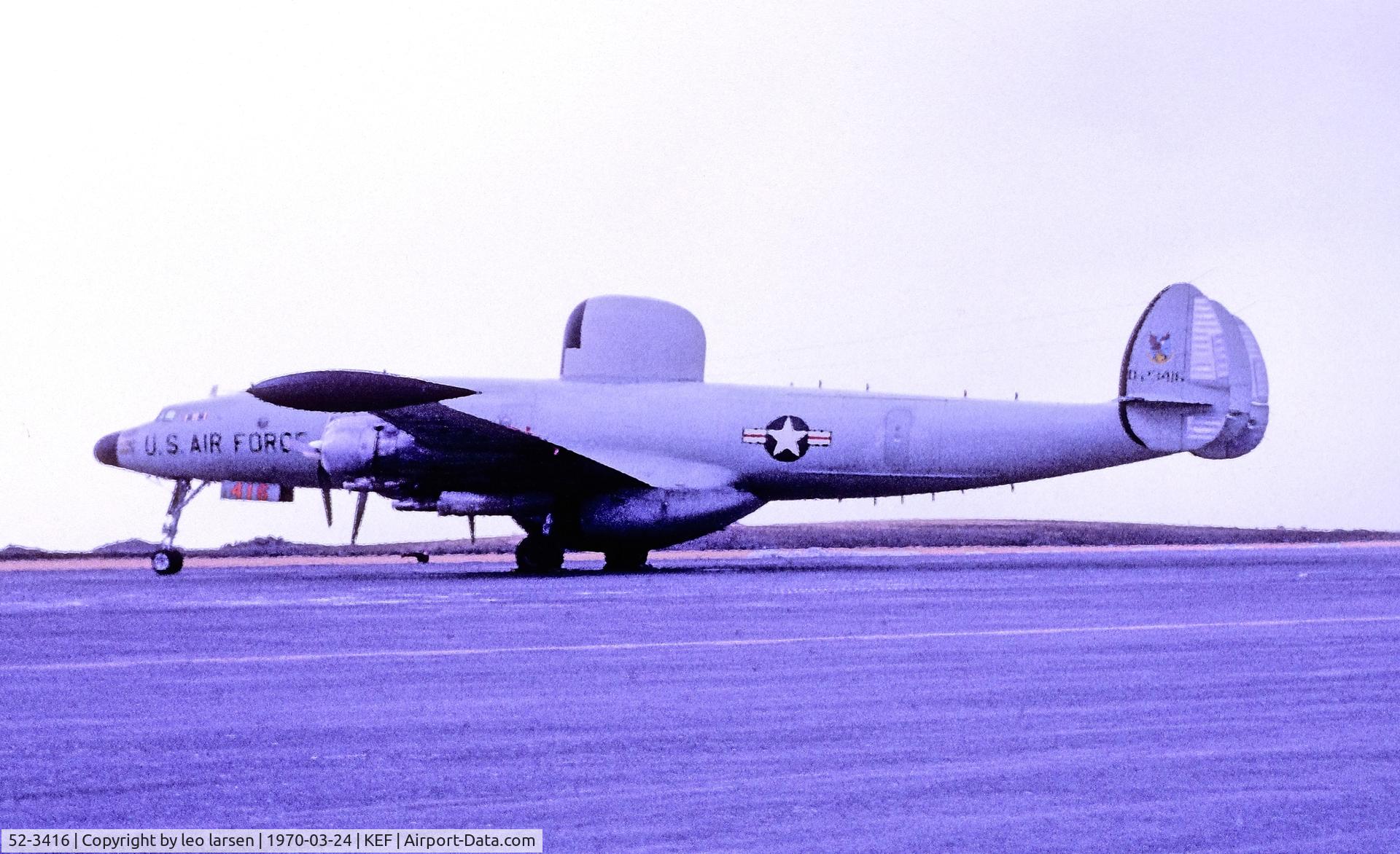 52-3416, 1954 Lockheed RC-121D Super Constellation C/N 4334, Keflavik 24.3.1970