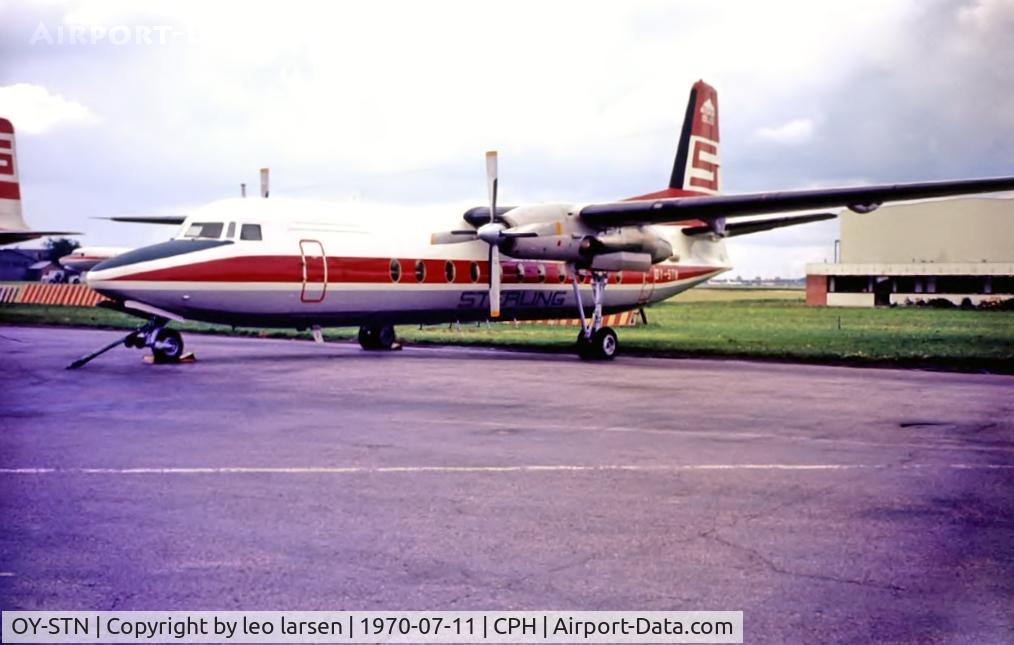 OY-STN, 1970 Fokker F.27-500 Friendship C/N 10434, Copenhagen 11.7.1979