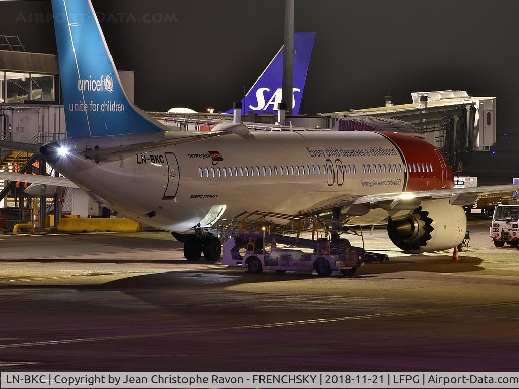 LN-BKC, 2018 Boeing 737-8 MAX C/N 42836, Unicef tail cls & titles